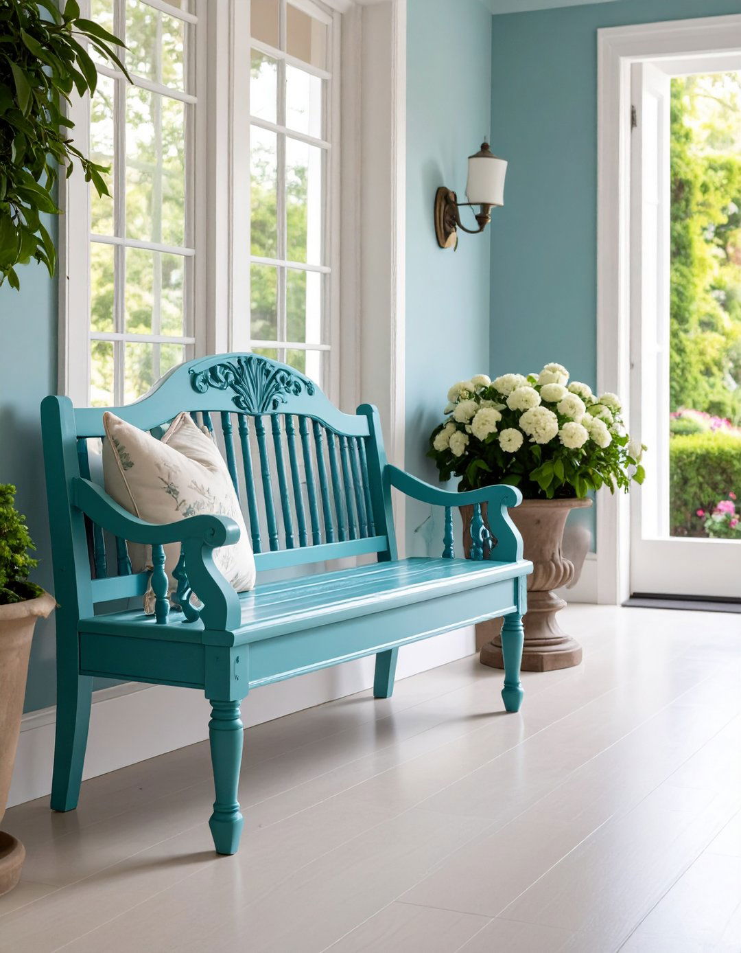 Spindle Back Entryway Bench with Traditional Design - 20 Entryway Bench Ideas