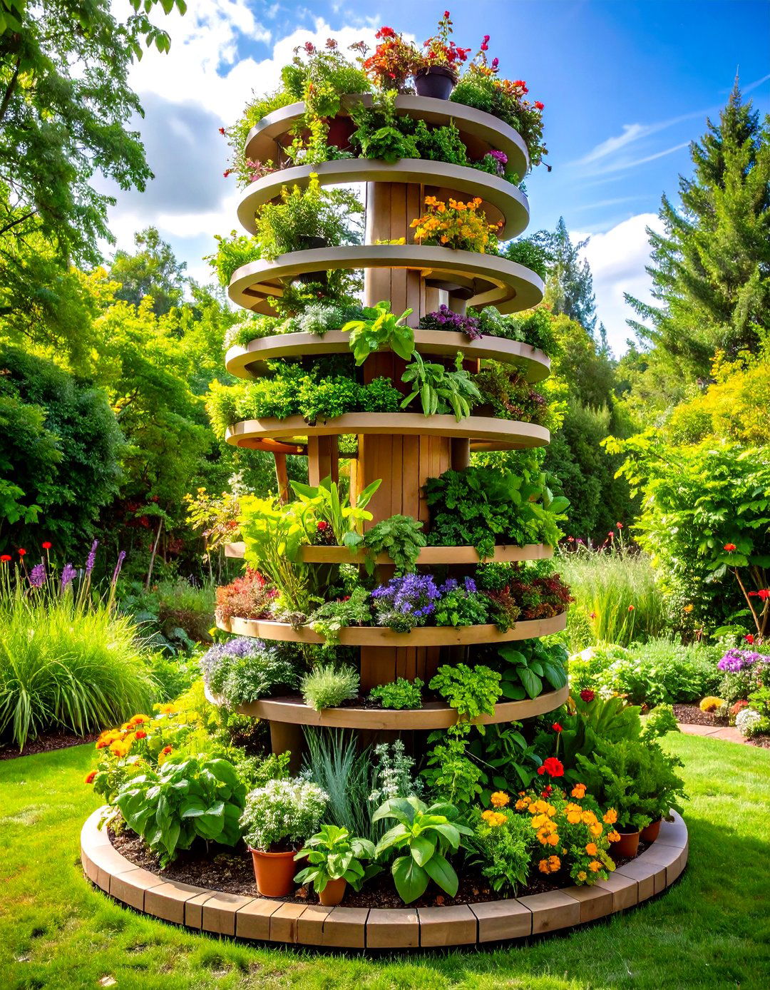 Spiral Herb Towers - 20 Vertical Garden Ideas