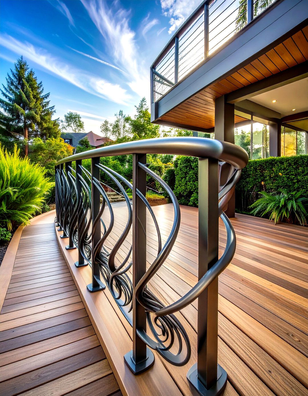 Spiral Pattern Metal Deck Railing - 20 Metal Deck Railing Ideas