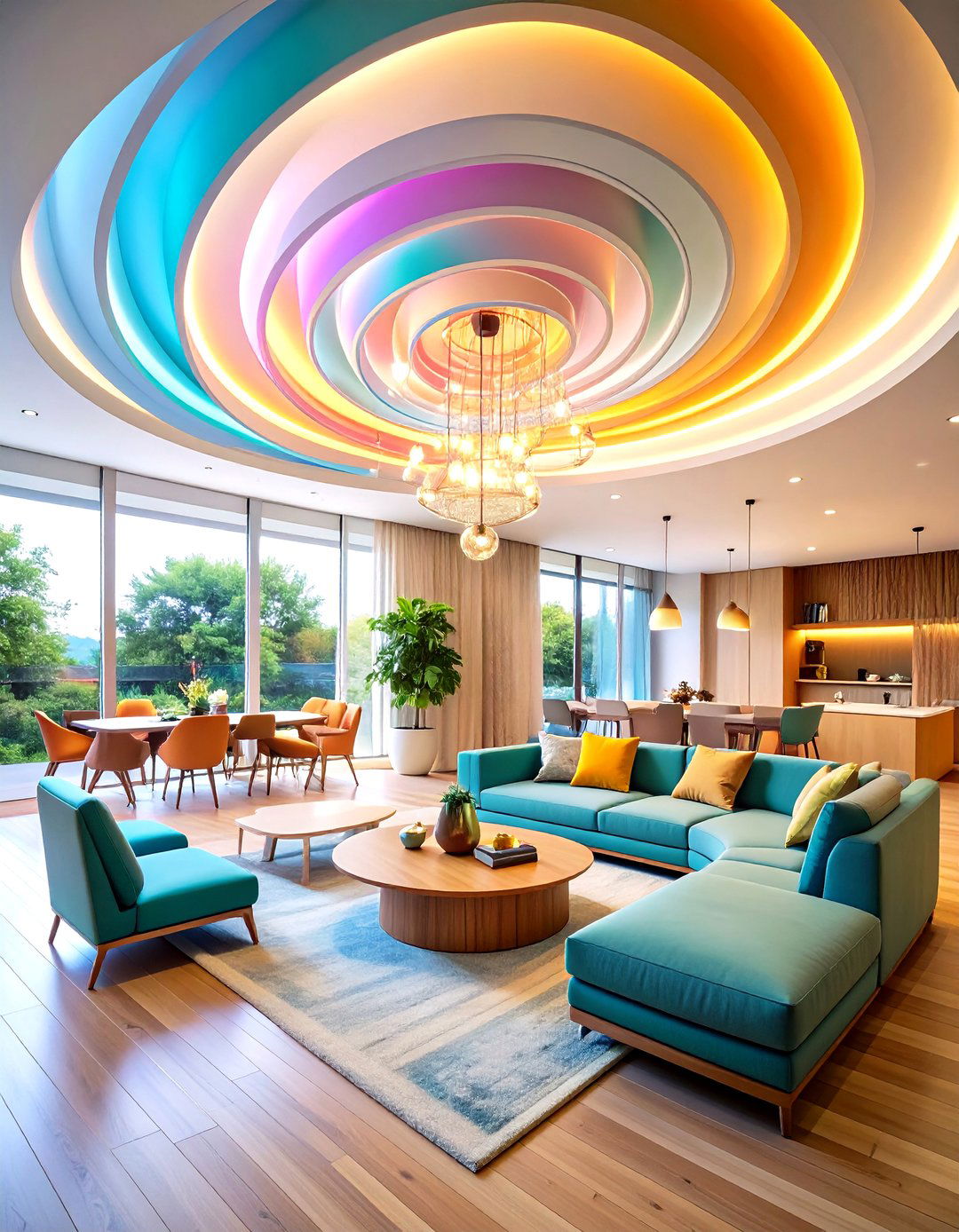 Spiral Pop Ceiling Design with Rotational Patterns - 20 Pop Ceiling Design Ideas