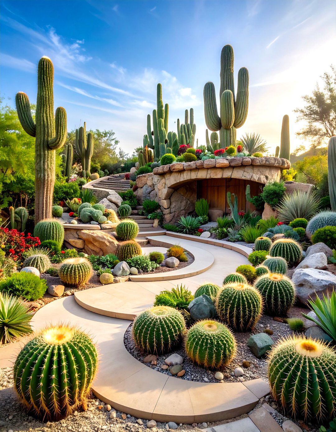 Spiral Rock Cactus Garden - 20 Cactus Garden Ideas