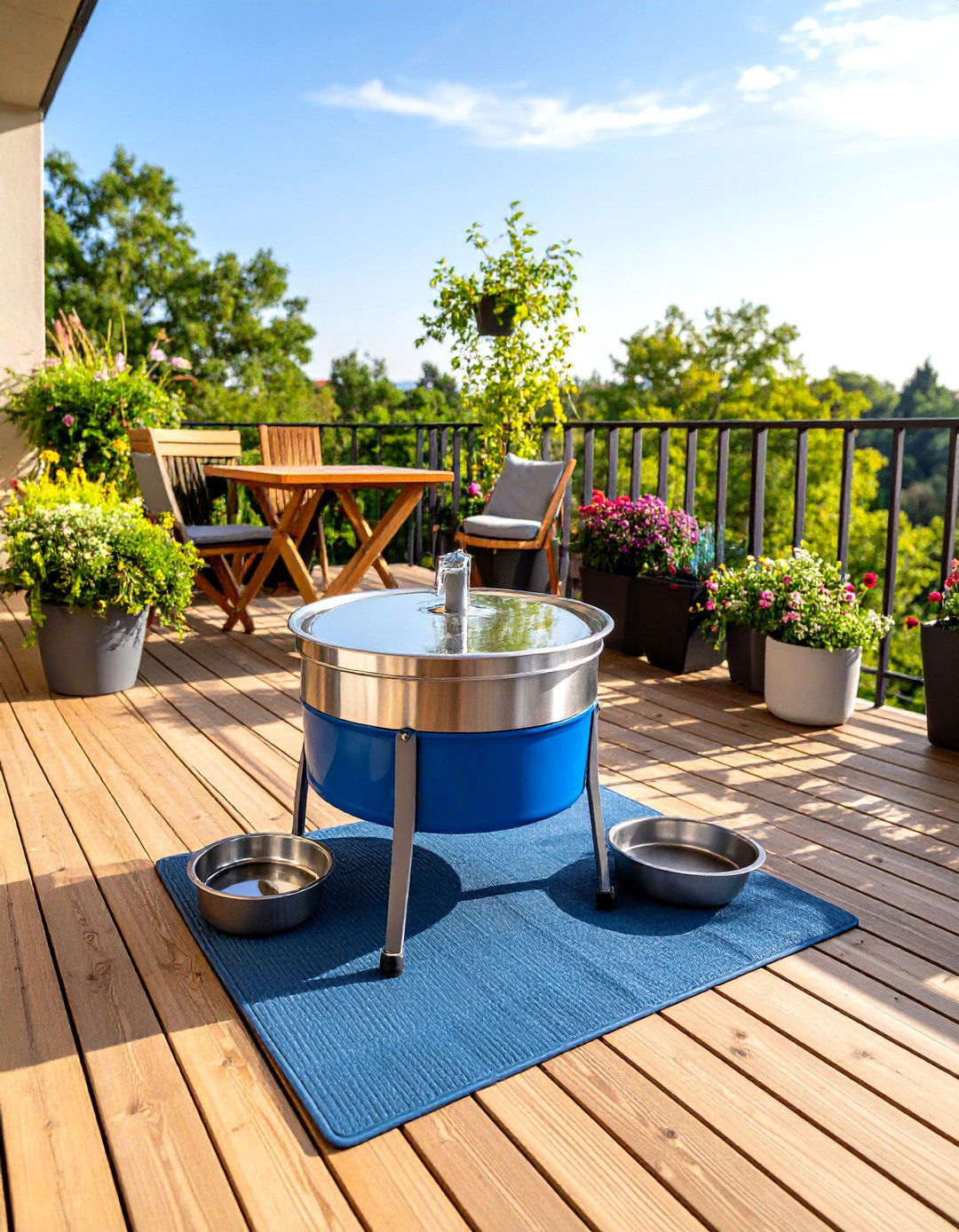 Splash Proof Water Station - 20 Dog Balcony Ideas
