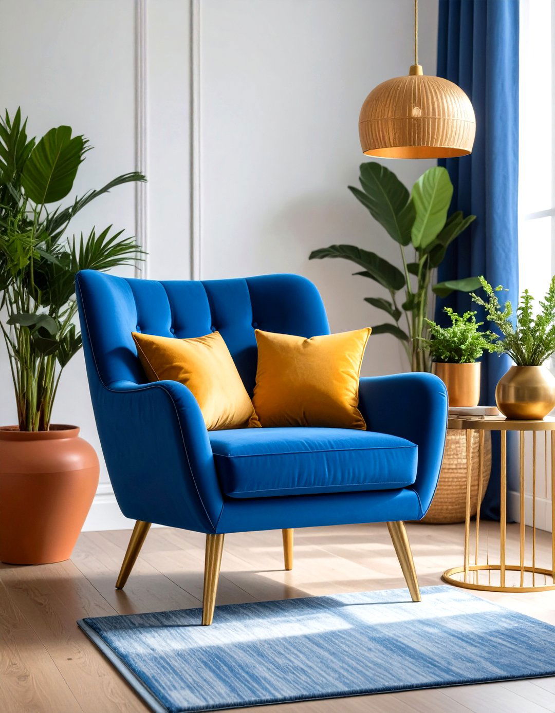 Splash on Majorelle Blue in a Single Stroke - 20 Bohemian Moroccan Living Room Ideas