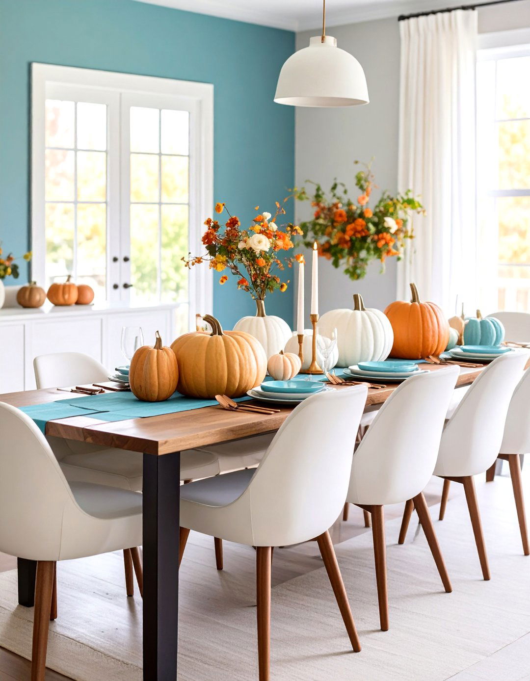 Splatter Painted Pumpkin Thanksgiving Table Decor - 20 thanksgiving table decor ideas