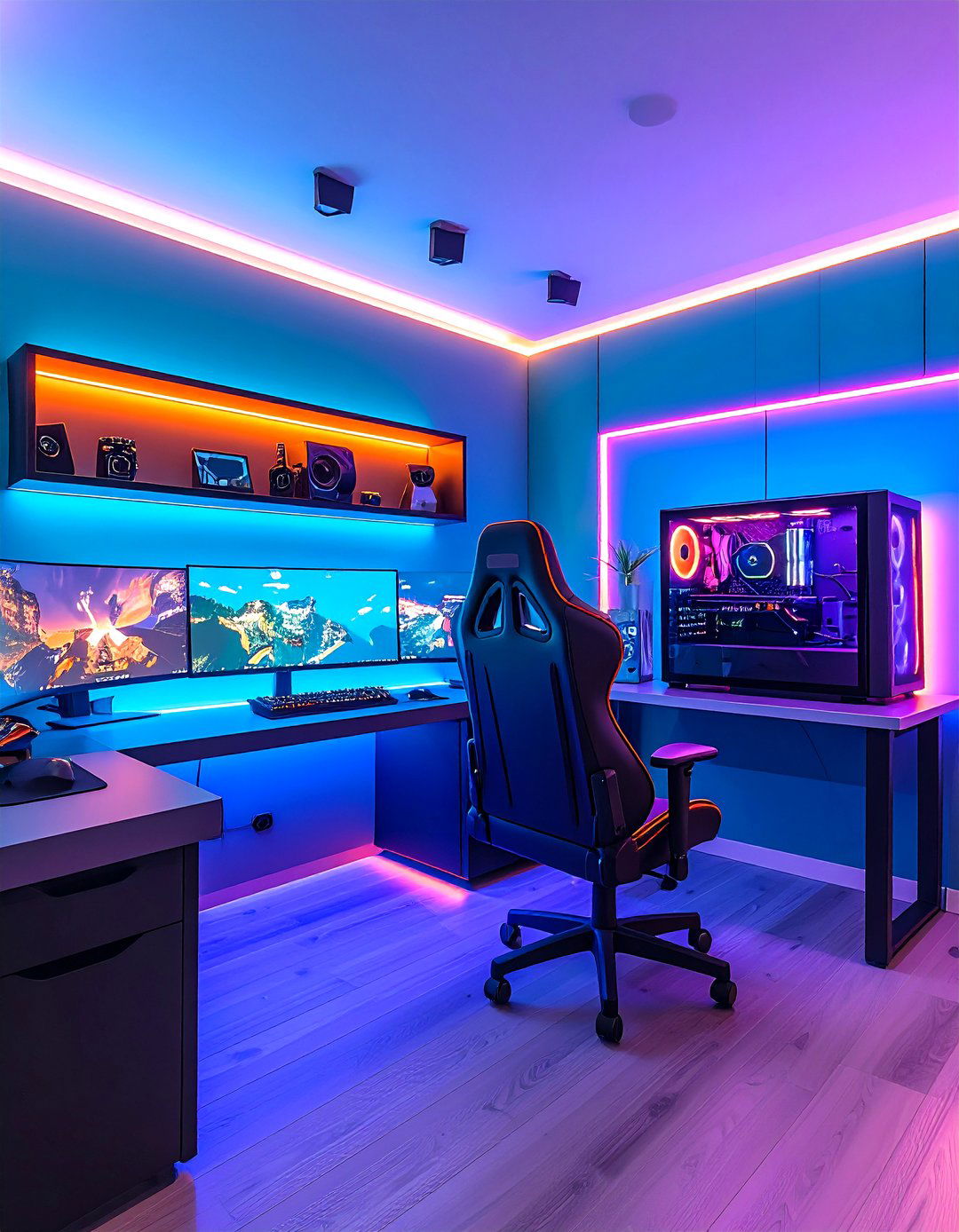Split Complementary Station Highlights - 20 Game Room Paint Ideas