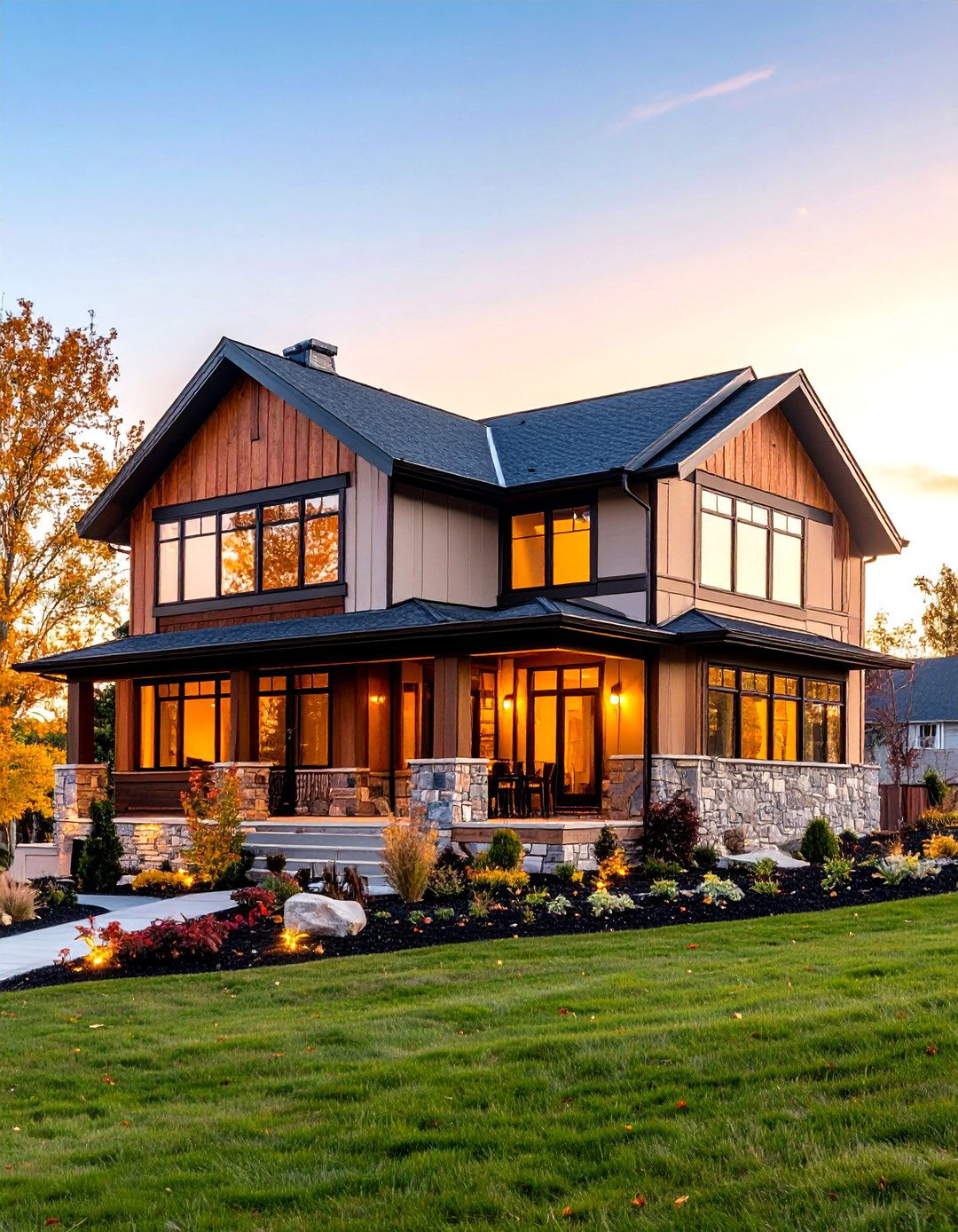 Split Level House with Black Window Frames - 20 Houses With Black Windows
