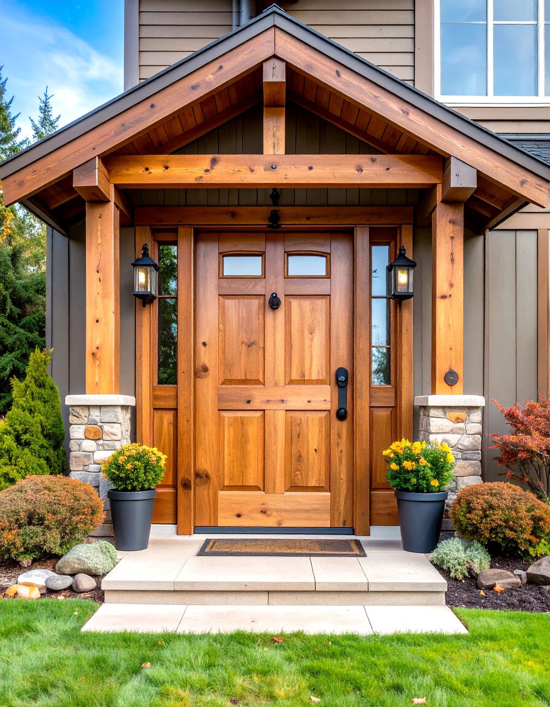 Split Rail Rustic Front Door Design - 20 Rustic Front Door Ideas