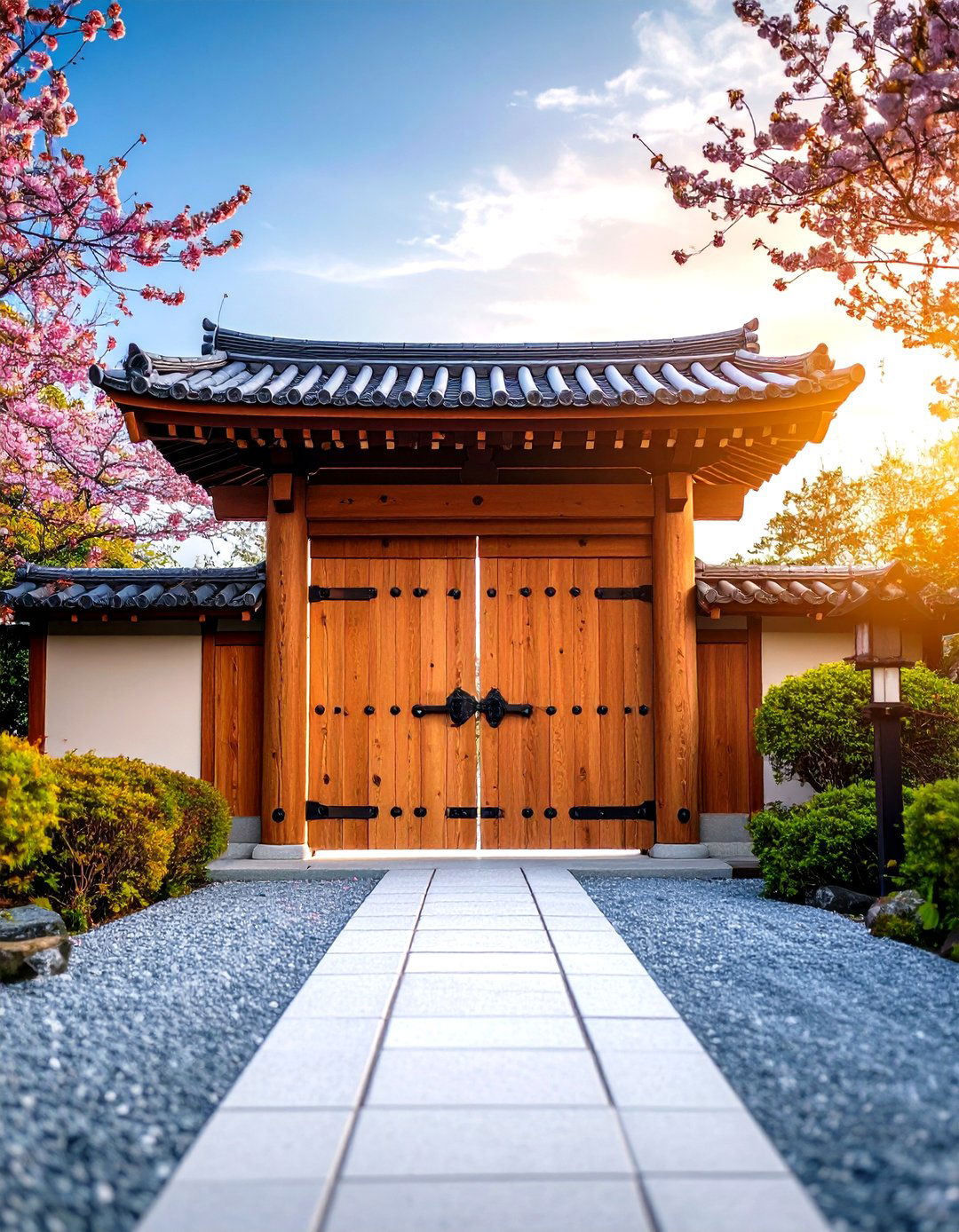 Split Rail Saloon Japanese Garden Gate - 20 Japanese Garden Gate Design Ideas
