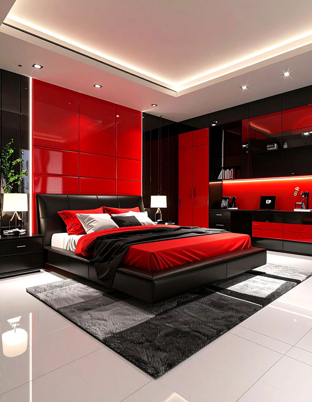 Sports Car Inspired Red and Black Bedroom - 20 Red and Black Bedroom Ideas