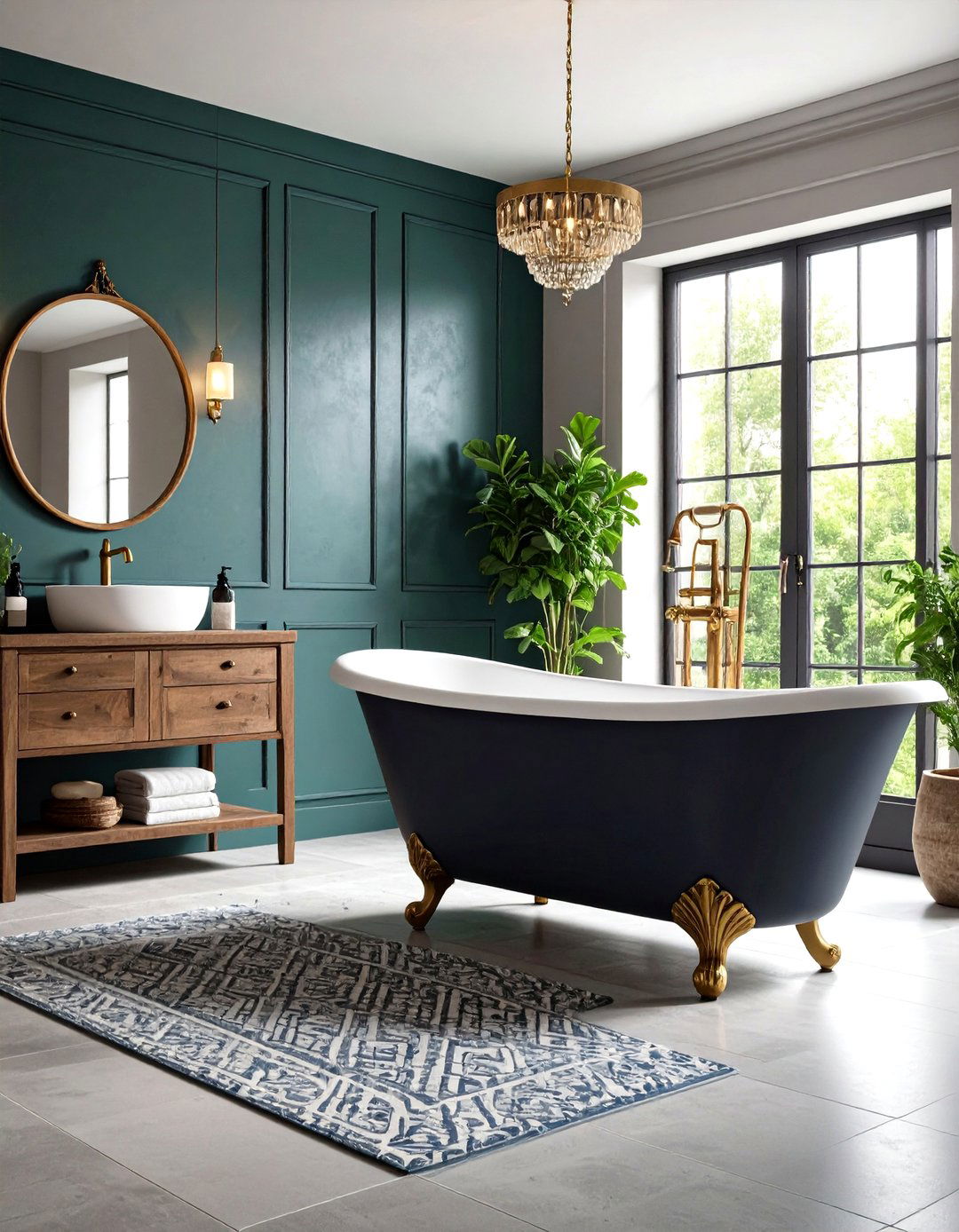 Spotlight a Claw Foot Tub with Modern Bathroom Fixtures - 20 Eclectic Bathroom Ideas