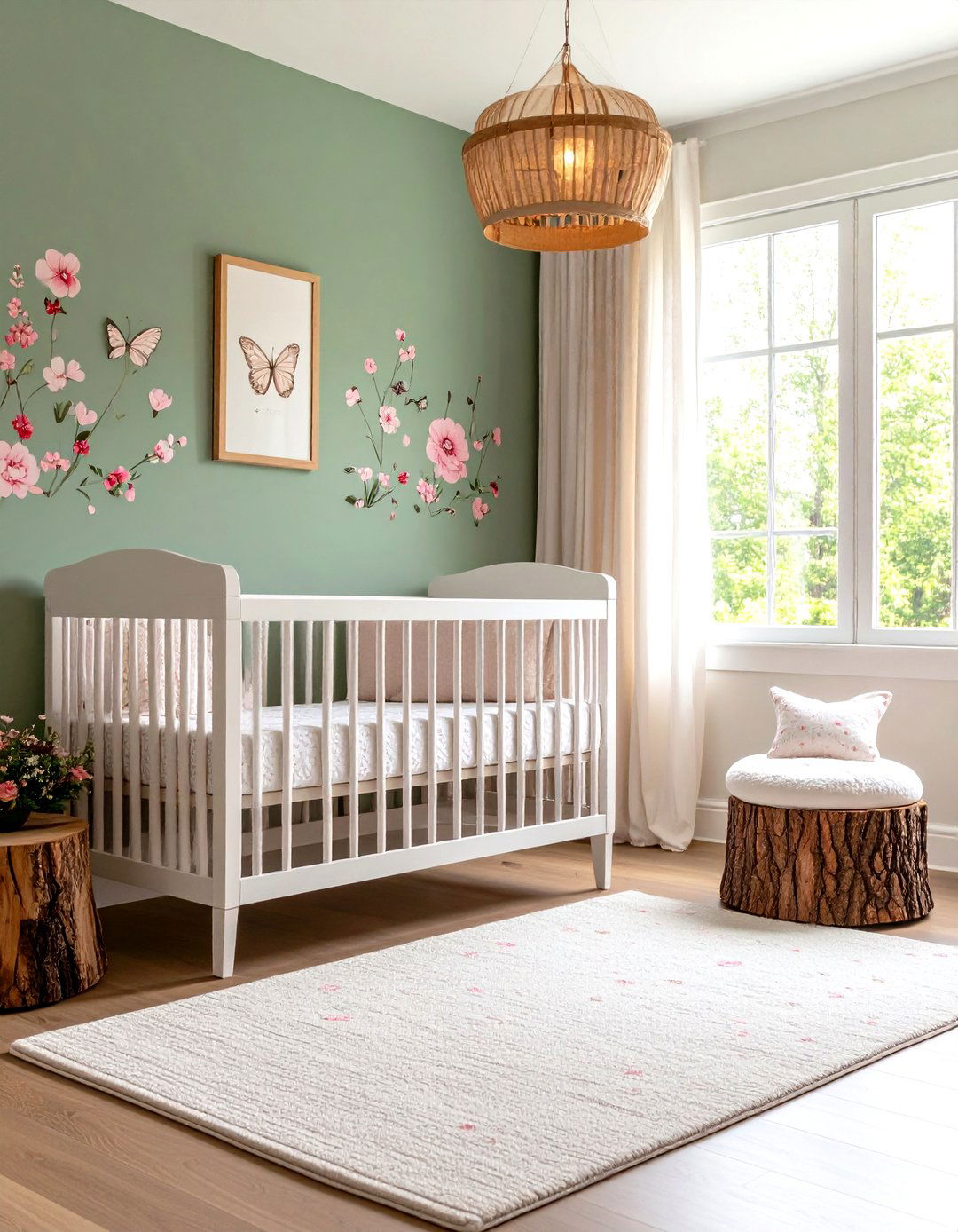 Springtime Meadow Pink and Green Nursery - 20 Pink and Green Nursery Ideas