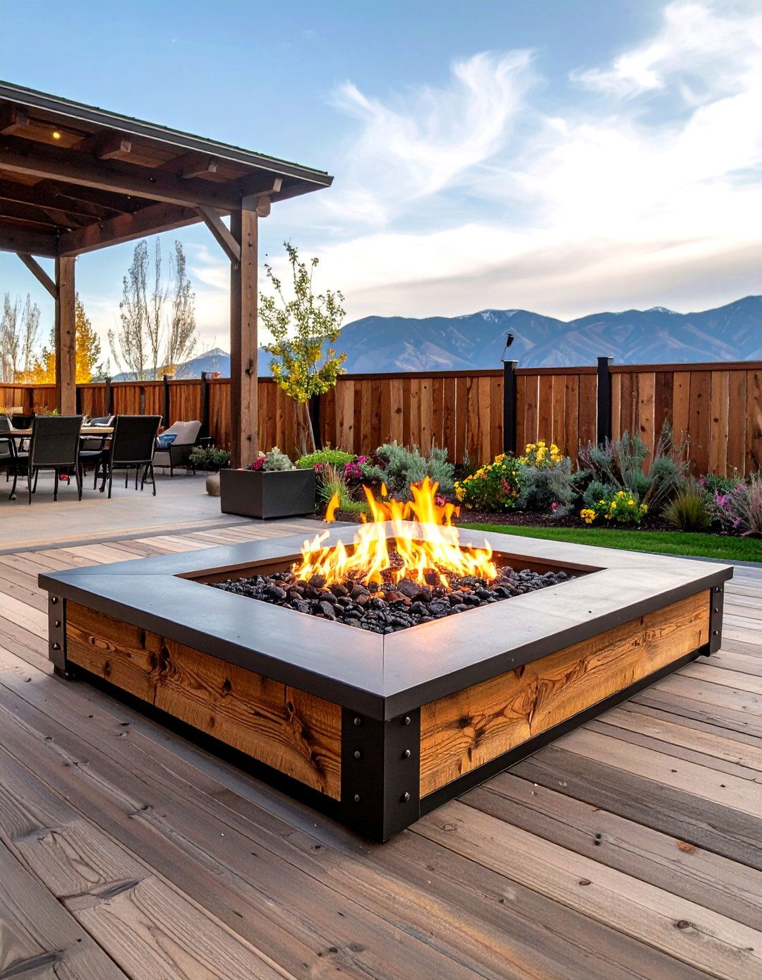 Square Fire Pit with Reclaimed Materials - 20 Square Fire Pit Ideas