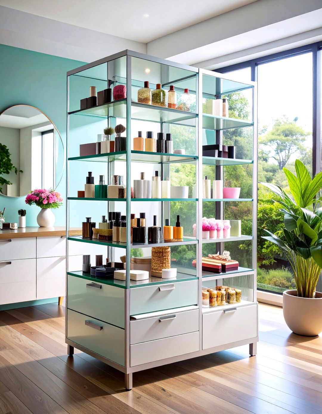 Stackable Acrylic Vanity Drawer Tower - 20 vanity organization ideas