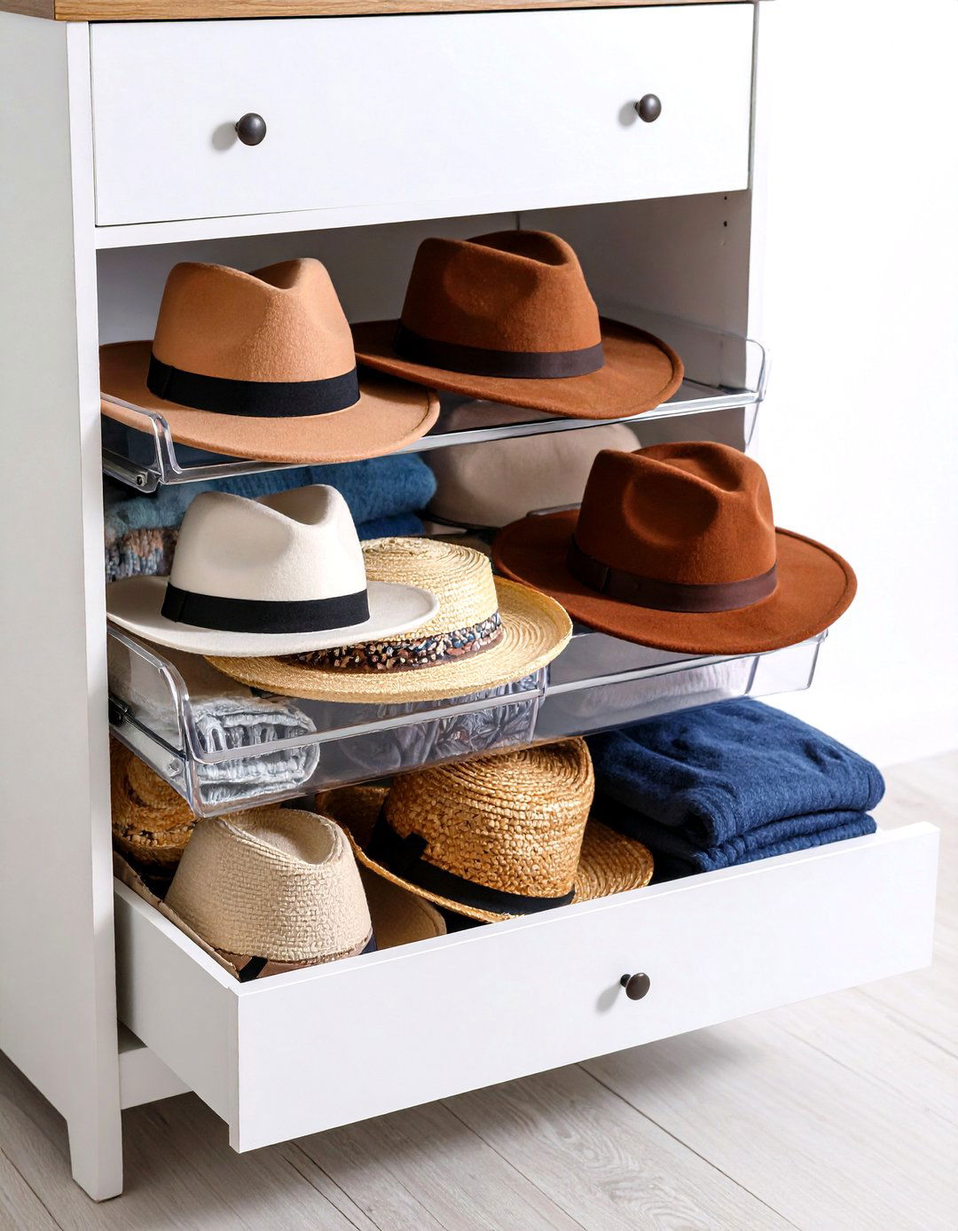 Stackable Drawer Dividers for Deep Dressers - 20 Hat Storage Ideas