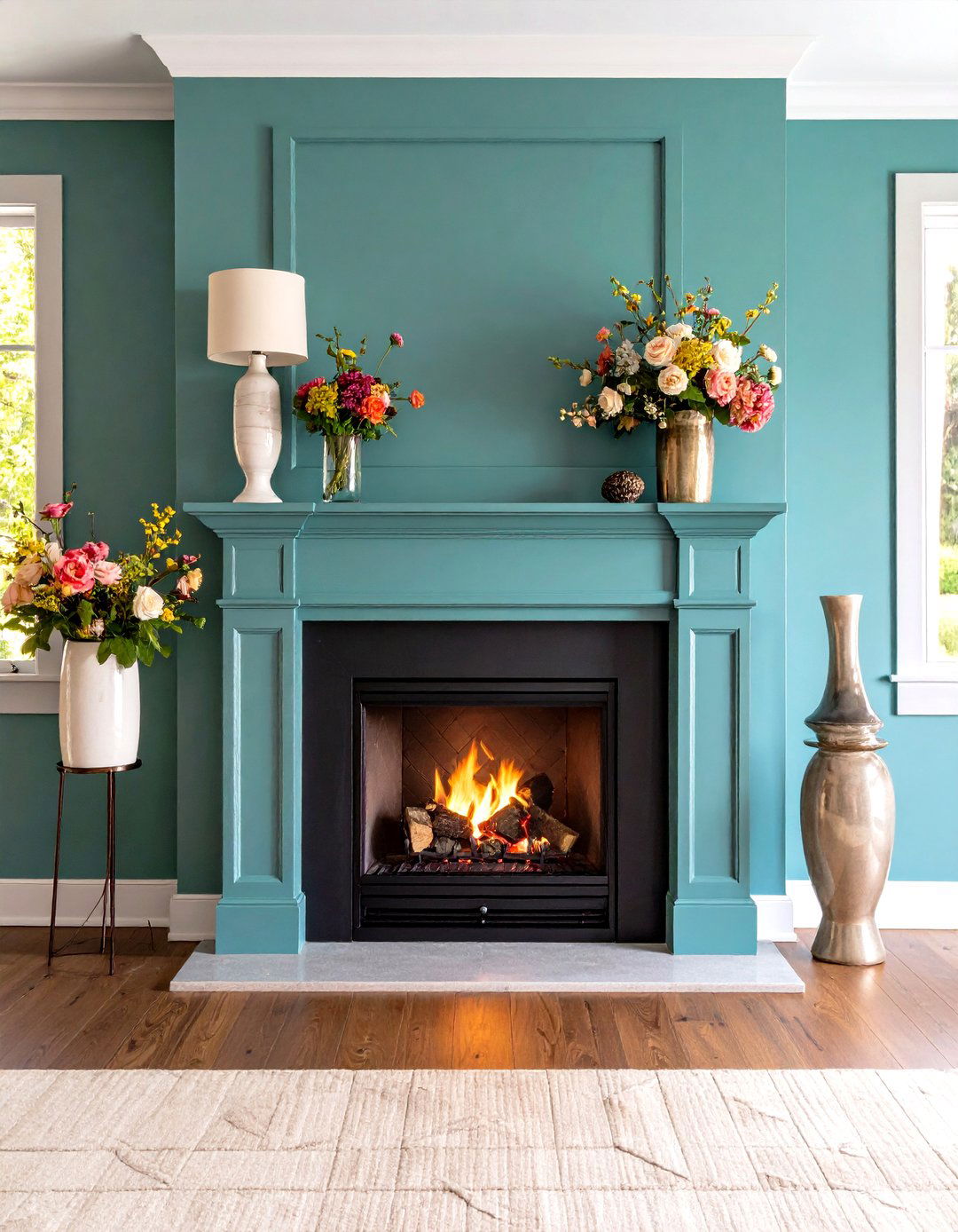 Stacked Books Accenting the Fireplace - 20 Fireplace Decor Ideas
