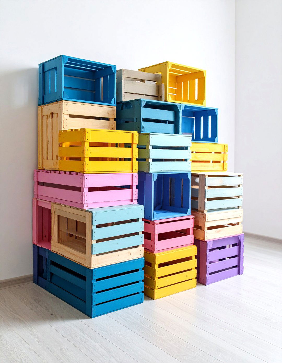 Stacked Crate Leaning Tower - 20 Vinyl Record Storage Ideas