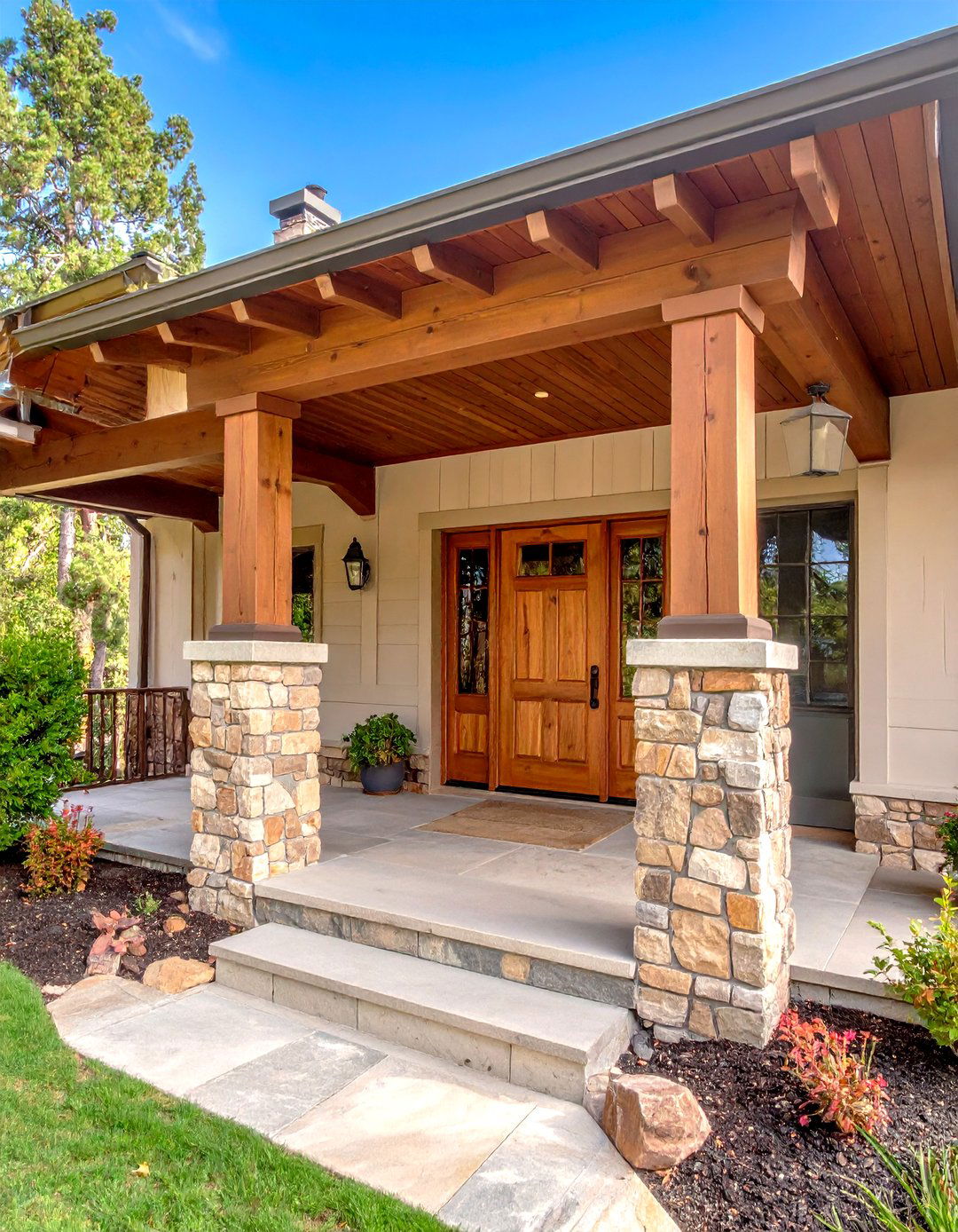 Stacked Stone Columns - 20 Stone Porch Ideas