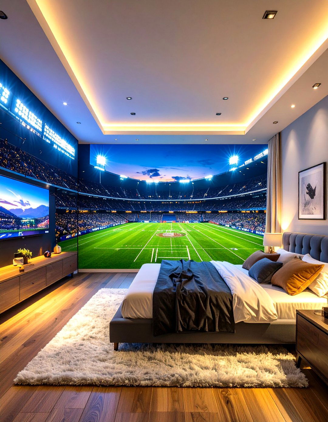 Stadium Wall Mural - 20 Soccer Themed Bedroom Ideas