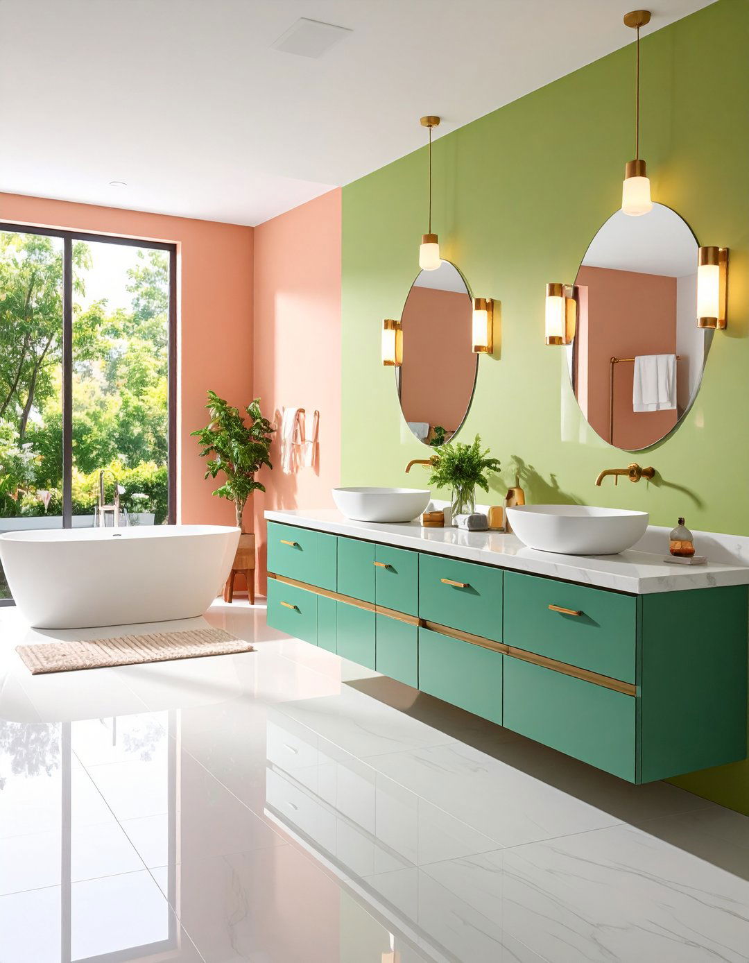 Stain Resistant Countertops Guard the Busy Family Bathroom - 20 Family Bathroom Ideas