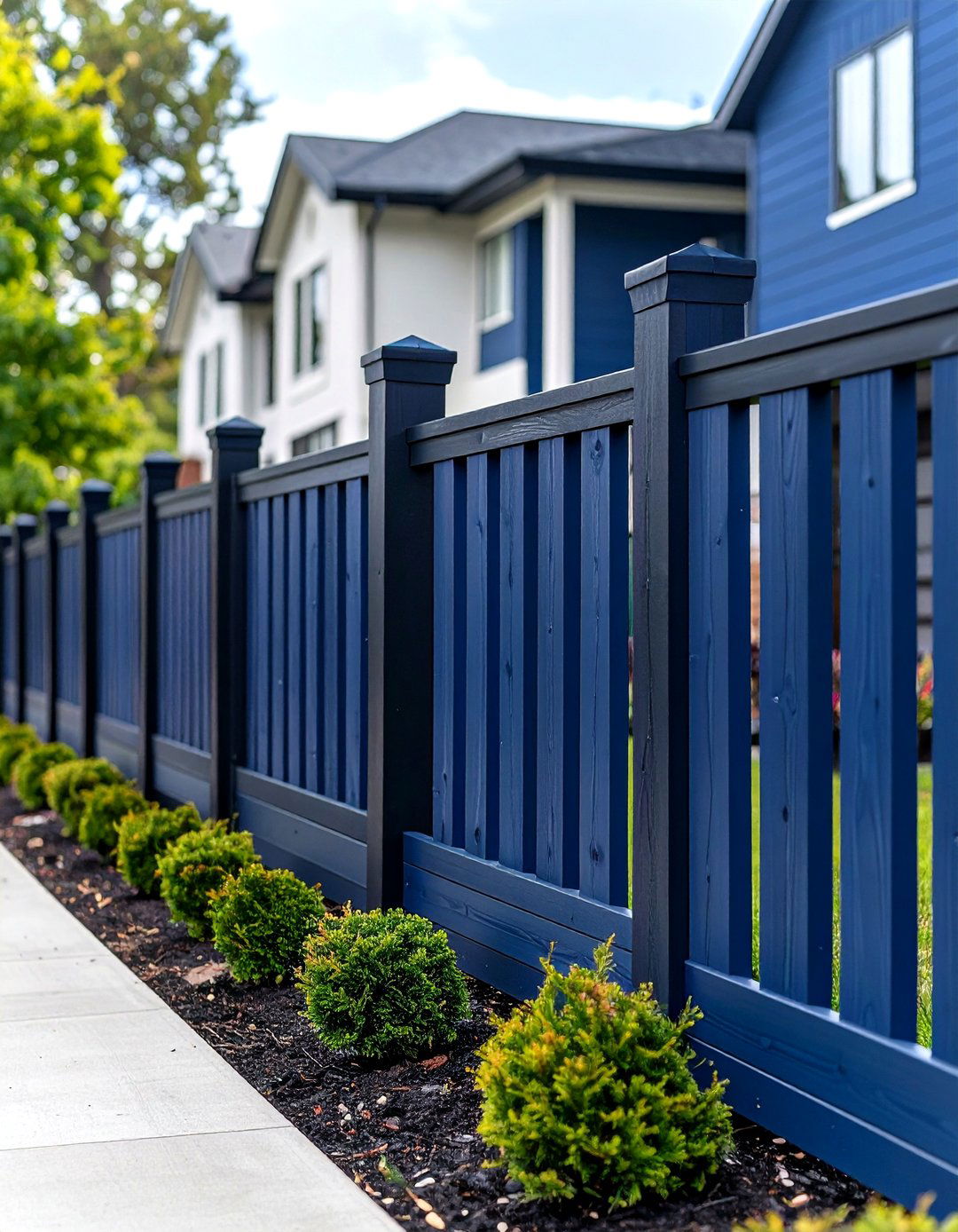 Stained Dark Wood Fence Color Trend - 20 Wood Fence Ideas