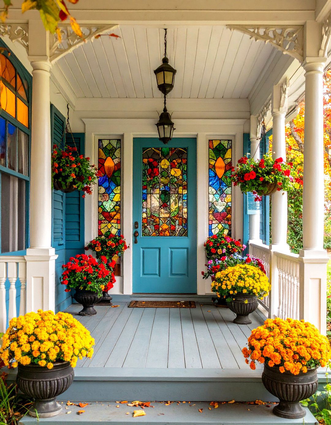 Stained Glass Accents - 20 Victorian Porch Ideas
