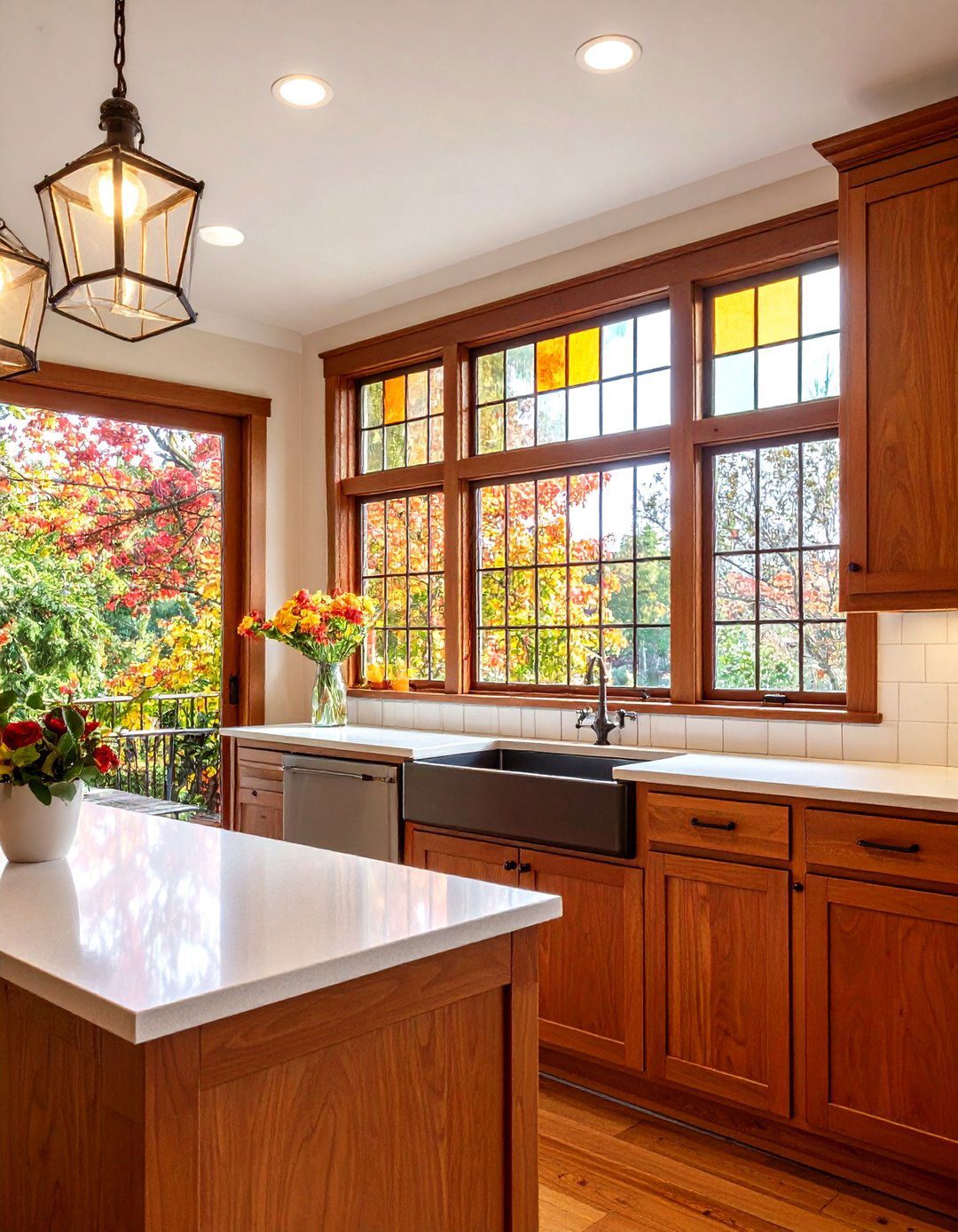 Stained Glass Transom Windows Paint the Light - 20 Craftsman Kitchen Ideas