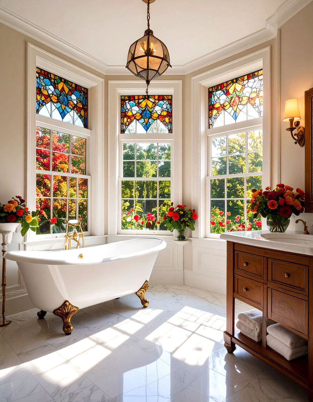 Stained Glass Windows - 20 Victorian Bathroom Ideas