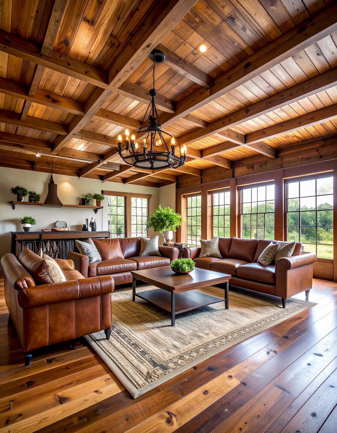 Stained Shiplap for Rustic Warmth - 20 Shiplap Ceiling Ideas