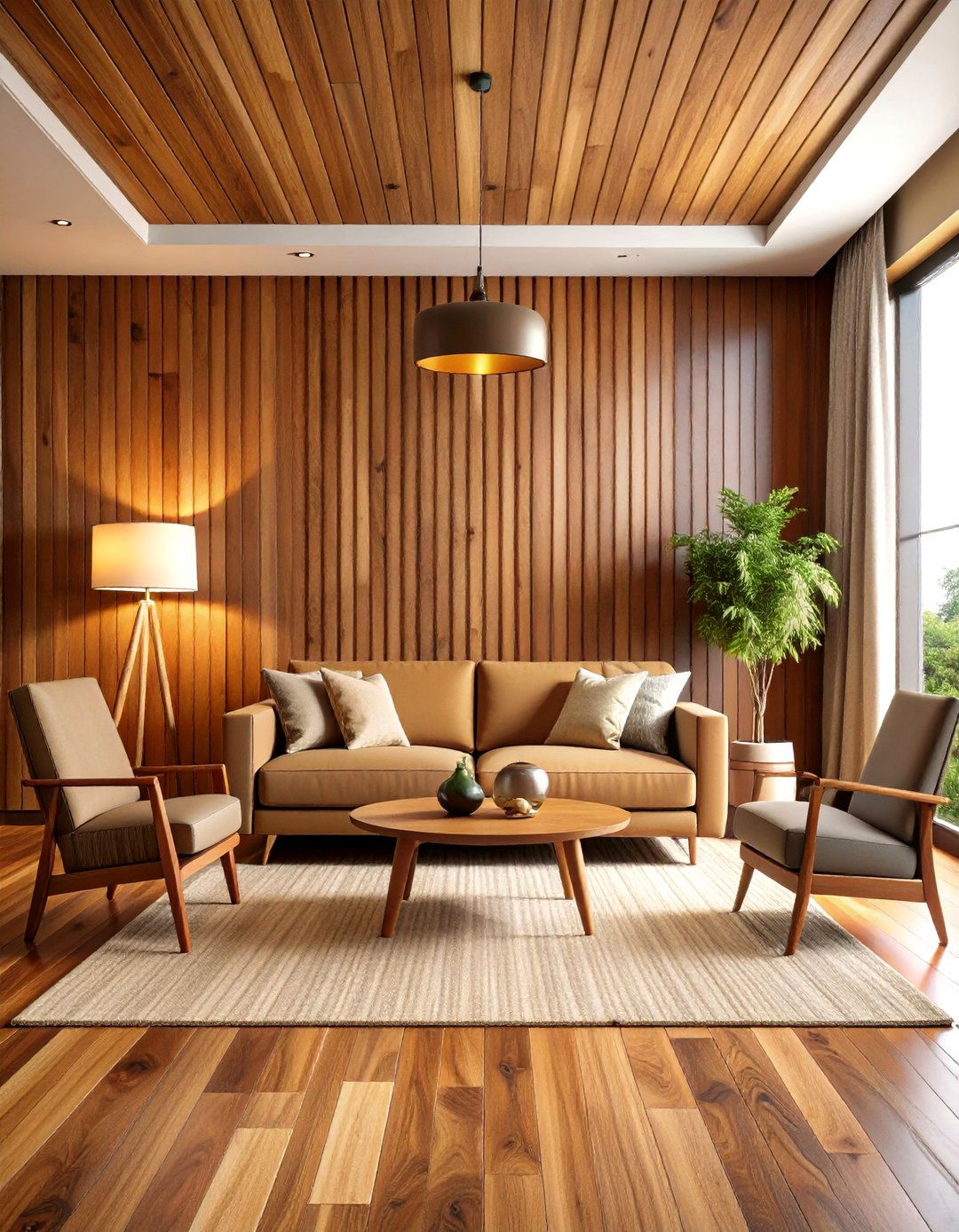 Stained Wood Slat Accent Wall - 20 Wood Slat Accent Wall Ideas