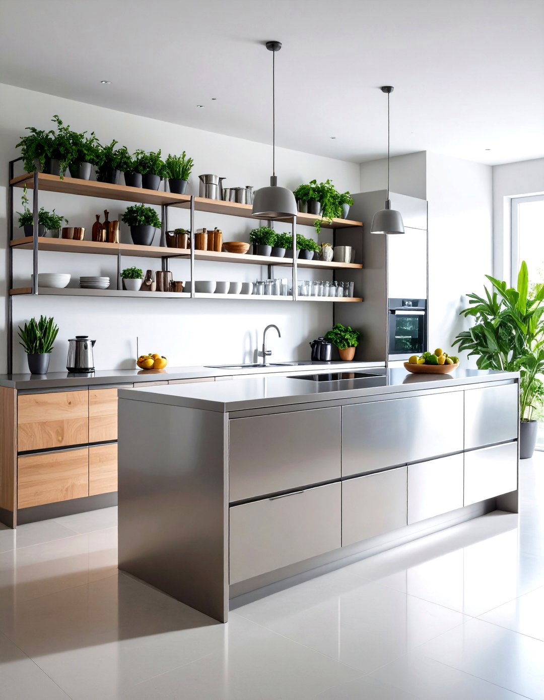 Stainless Steel Workspace - 20 Small Kitchen Island Ideas