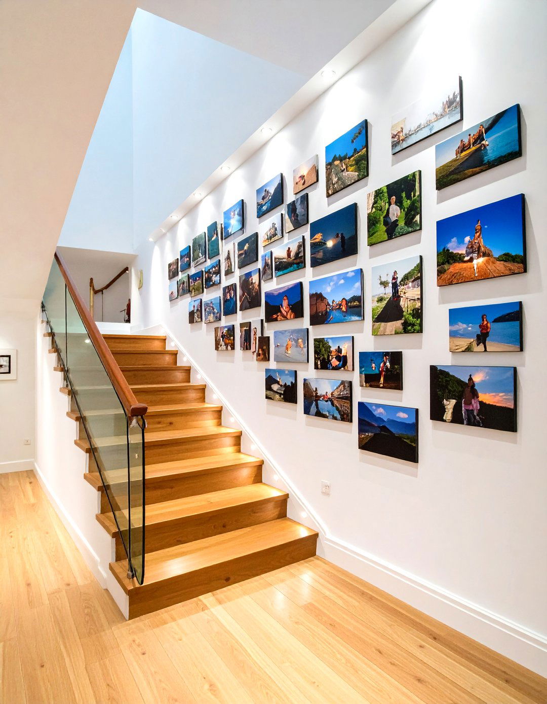 Staircase Gallery Photo Wall - 20 Photo Wall Ideas