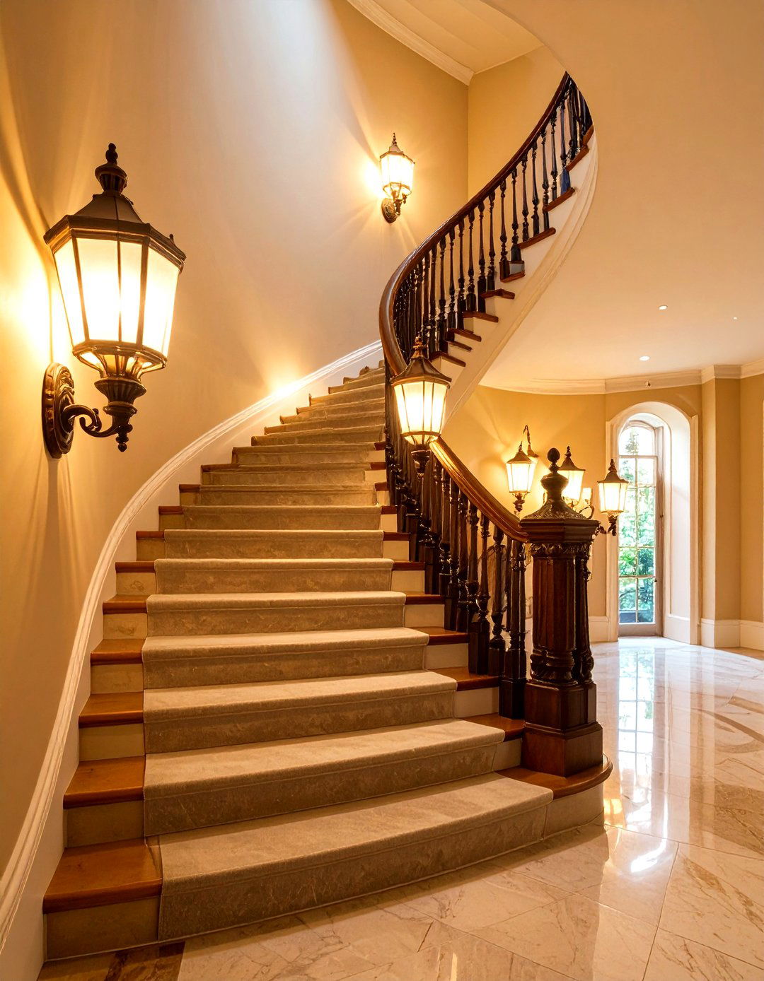 Stairway Lantern Illumination Feature - 20 Lantern Decor Ideas