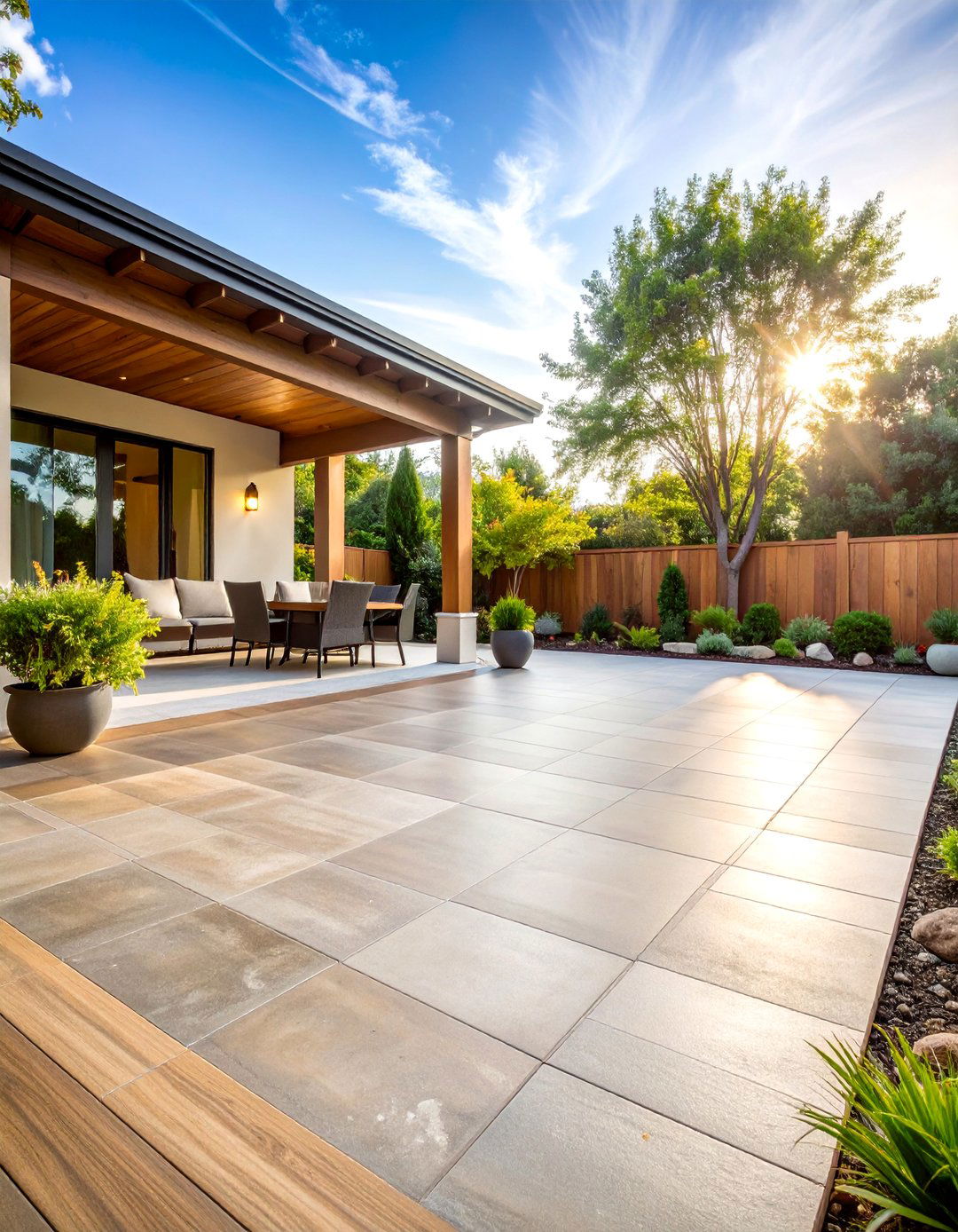 Stamped Concrete Floors Mimicking Natural Materials - 20 Concrete Floor Ideas