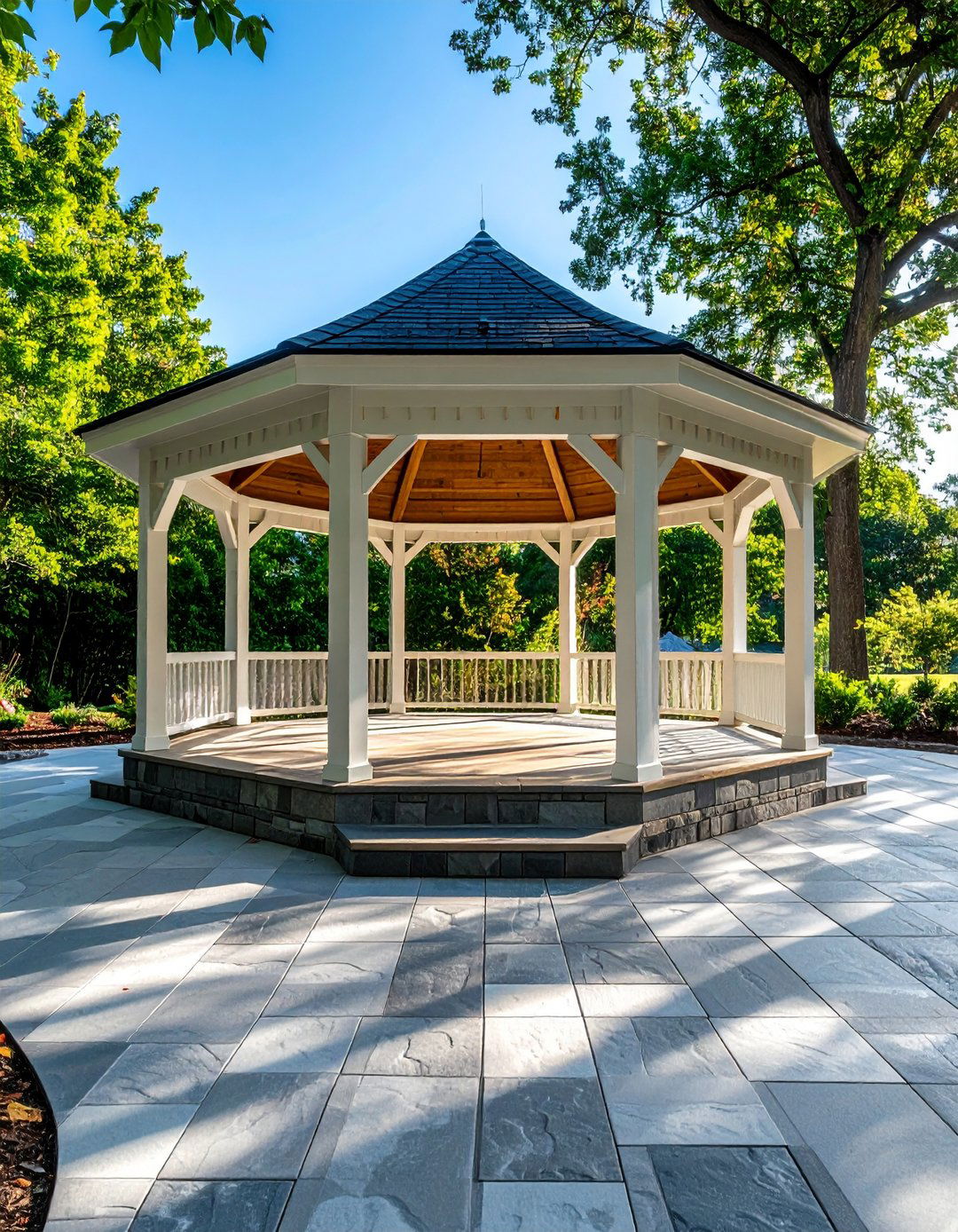 Stamped Concrete Gazebo Floor Slab - 20 Gazebo Floor Ideas