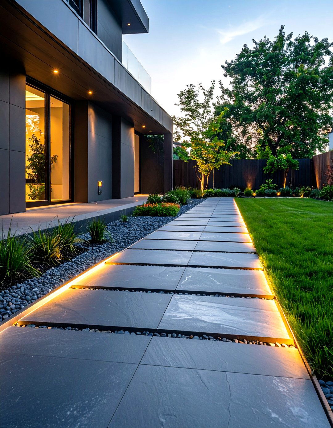 Stamped Concrete Minimalist Path - 20 walkway ideas