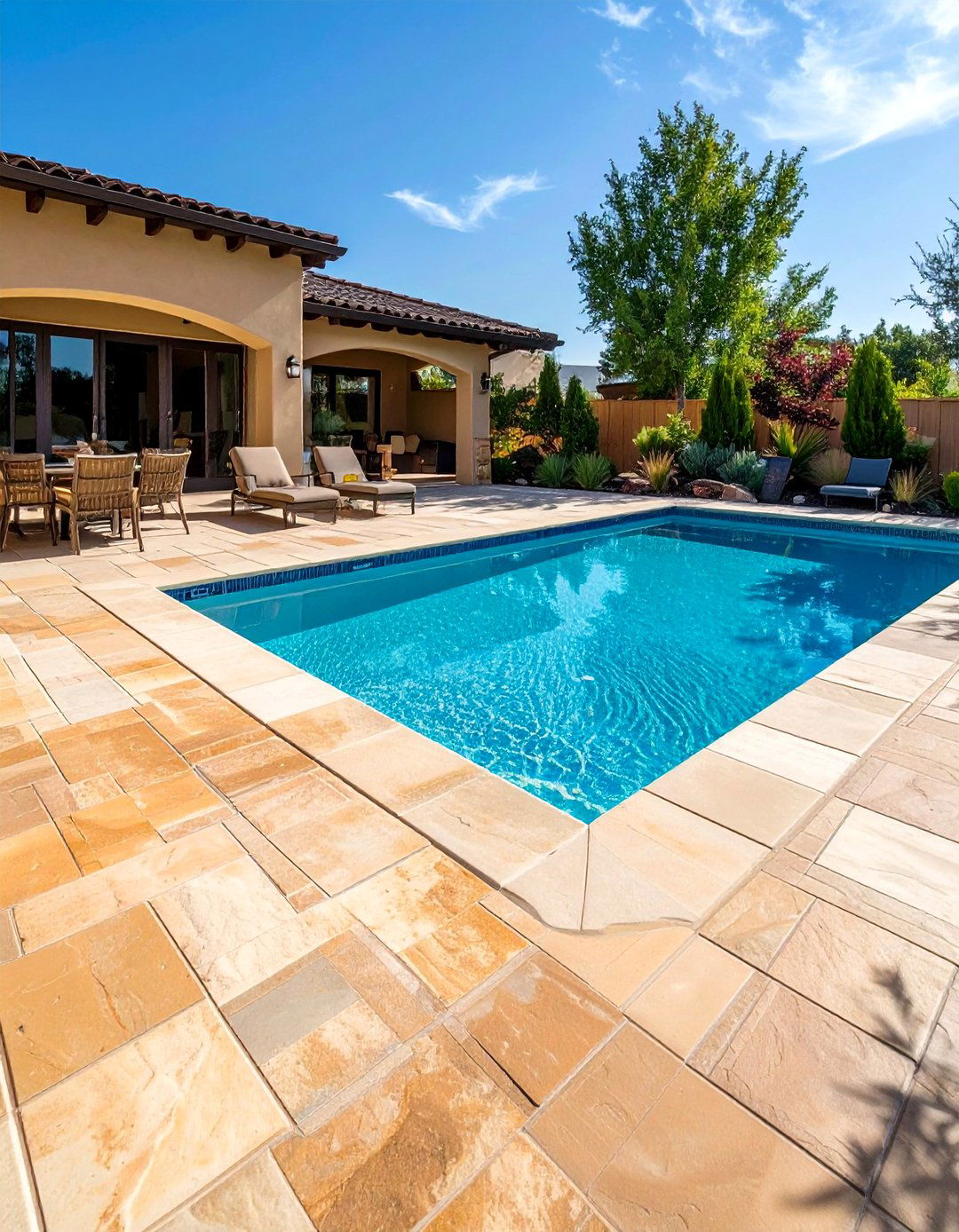 Stamped Overlay Resurfacing - 20 Stamped Concrete Pool Deck Ideas