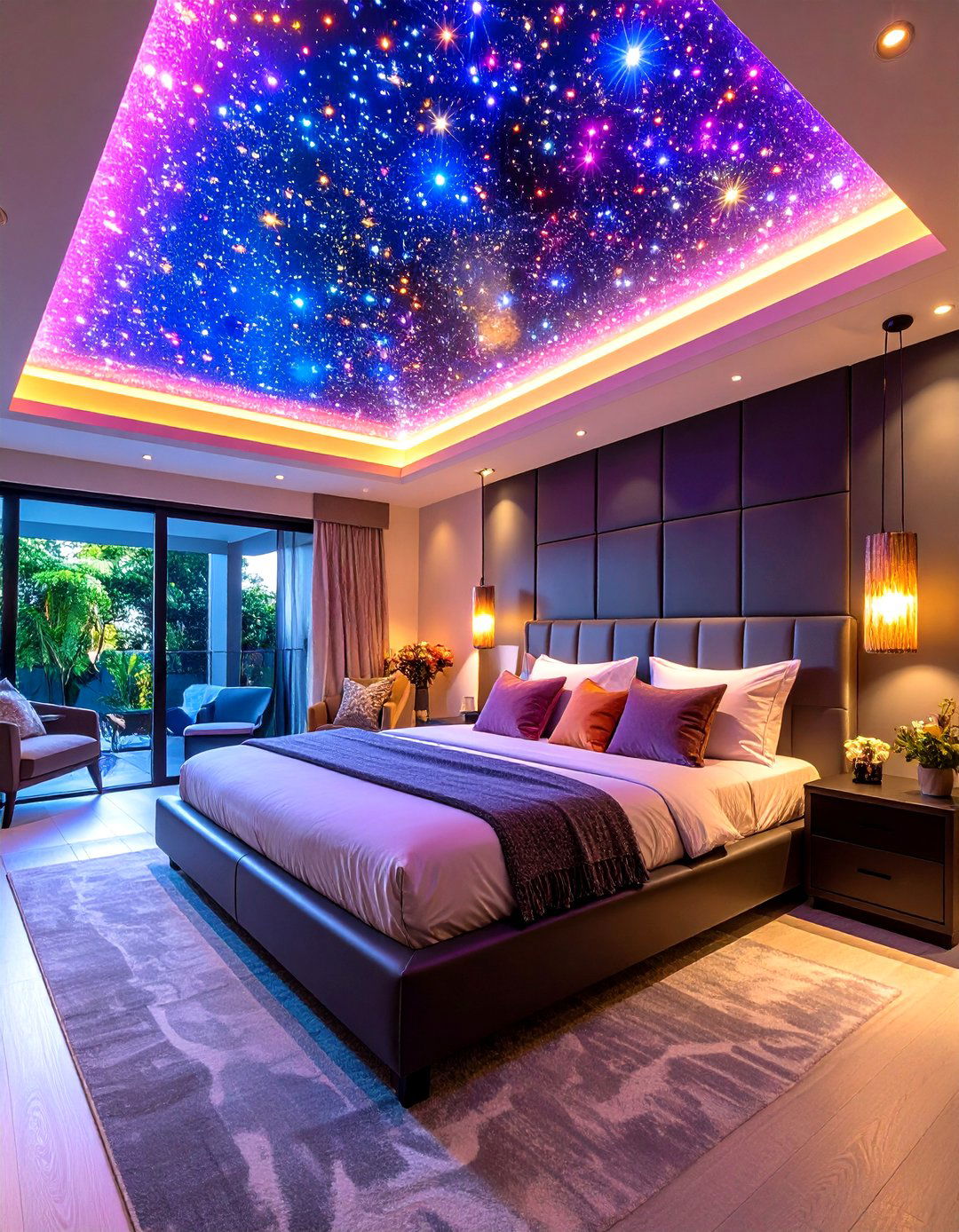 Starry Fiber Optic Tray Ceiling - 20 tray ceiling ideas