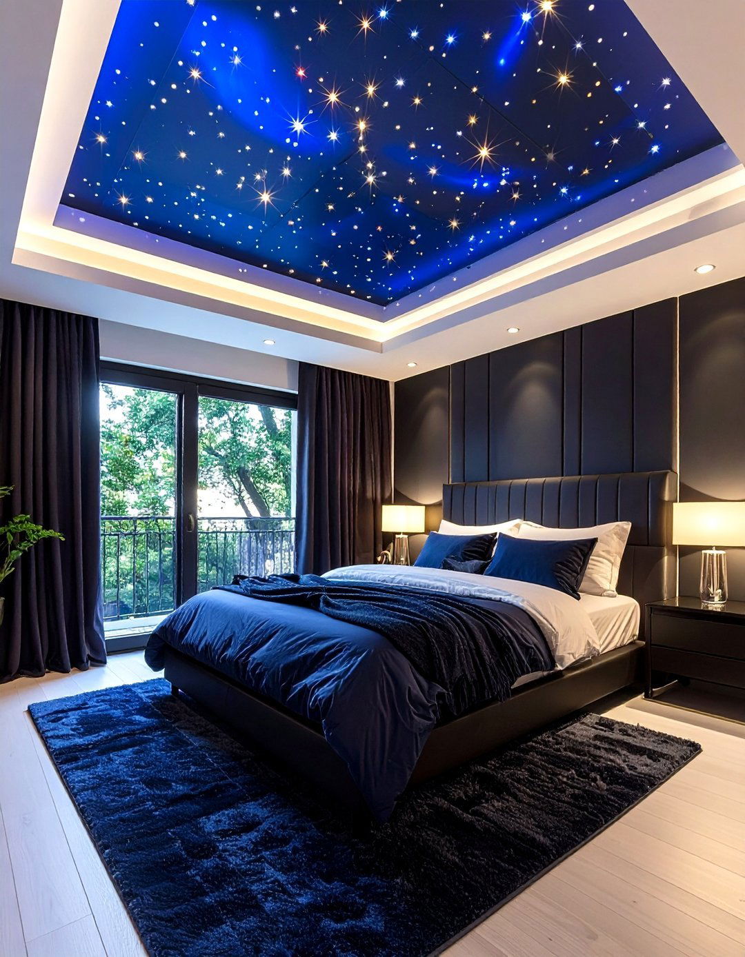 Starry Night Ceiling Black and Blue Bedroom - 20 Black and Blue Bedroom Ideas
