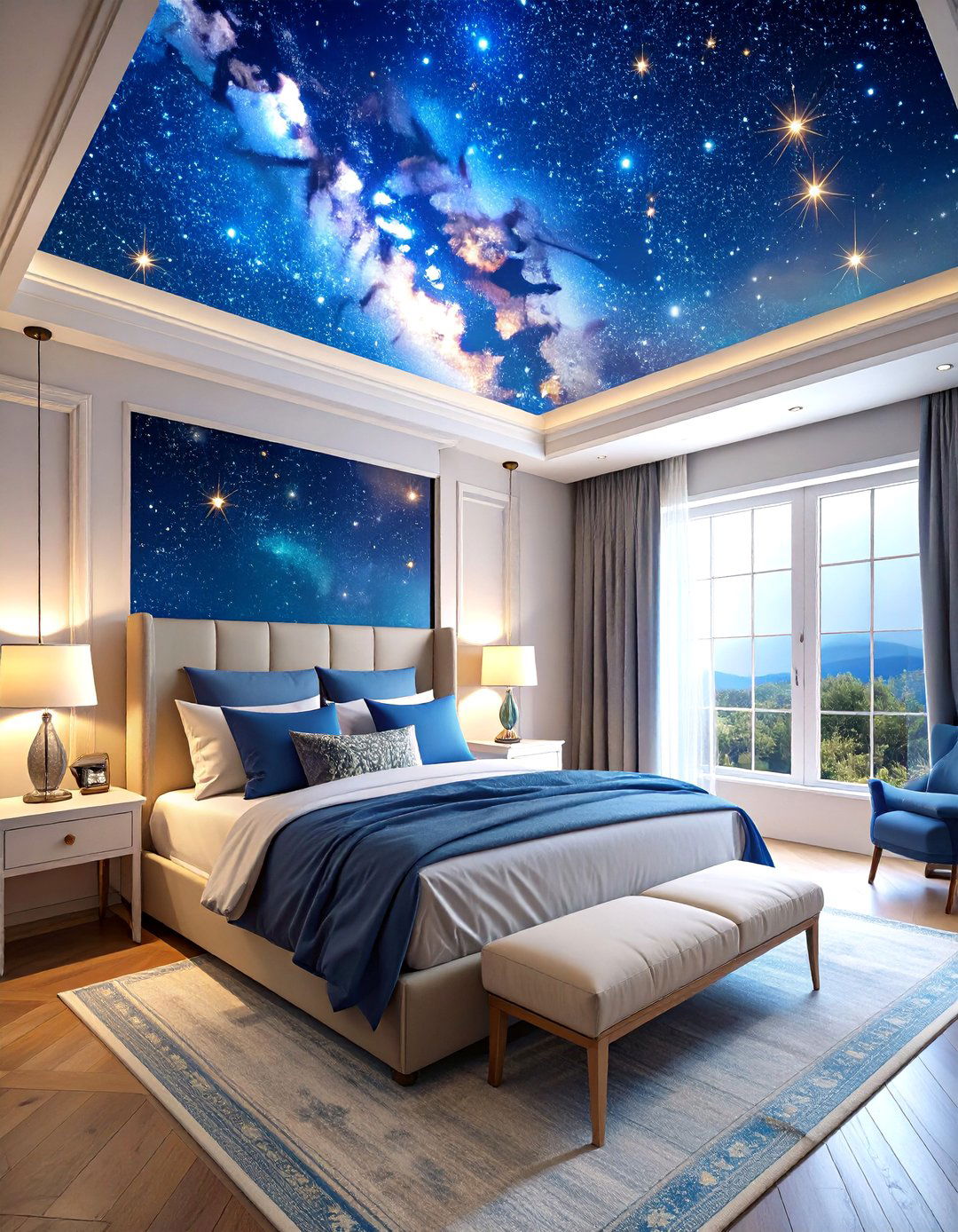 Starry Night Sky Ceiling Wallpaper - 20 Ceiling Wallpaper Ideas