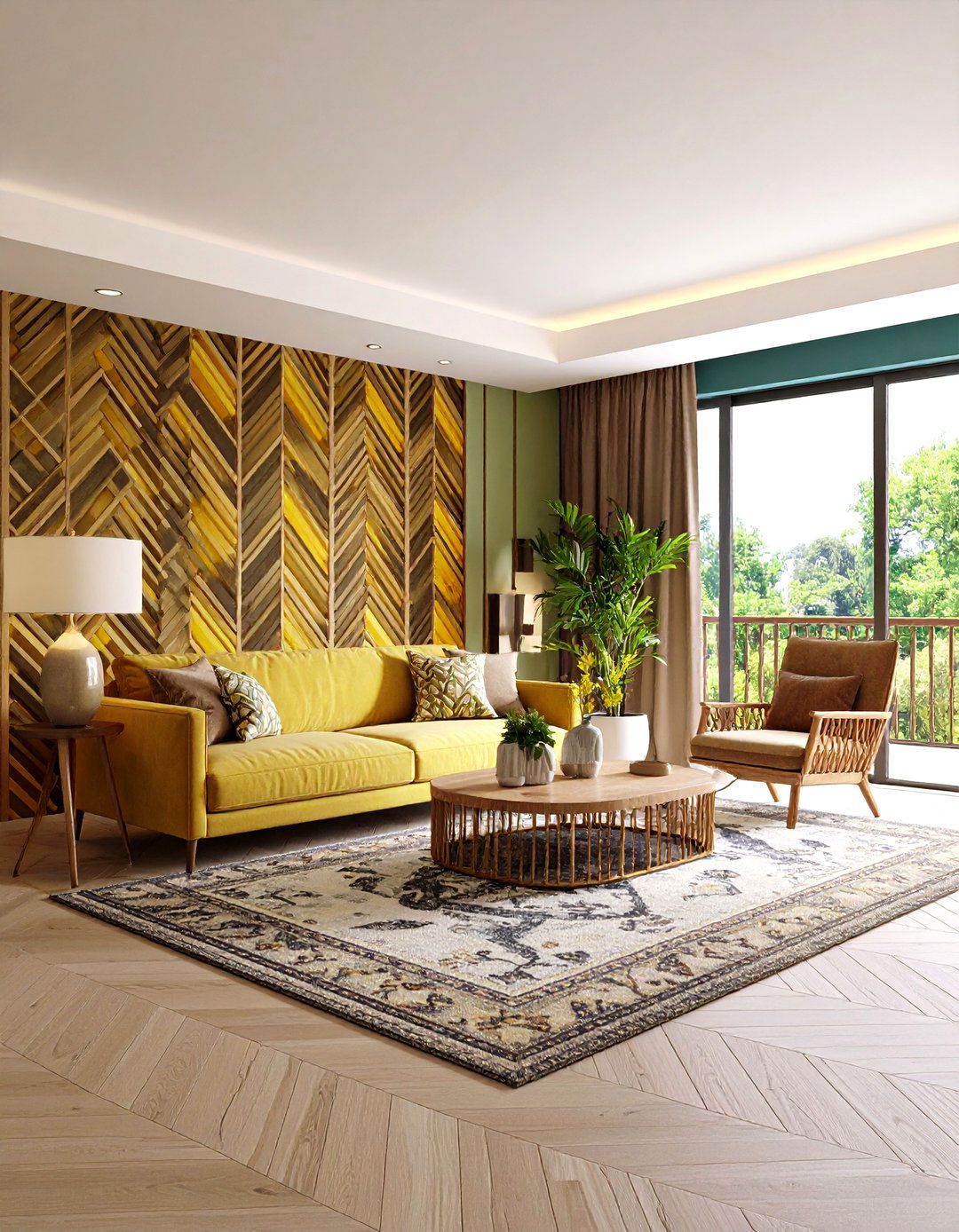 Statement Accent Wallpaper - 20 Stair Landing Ideas