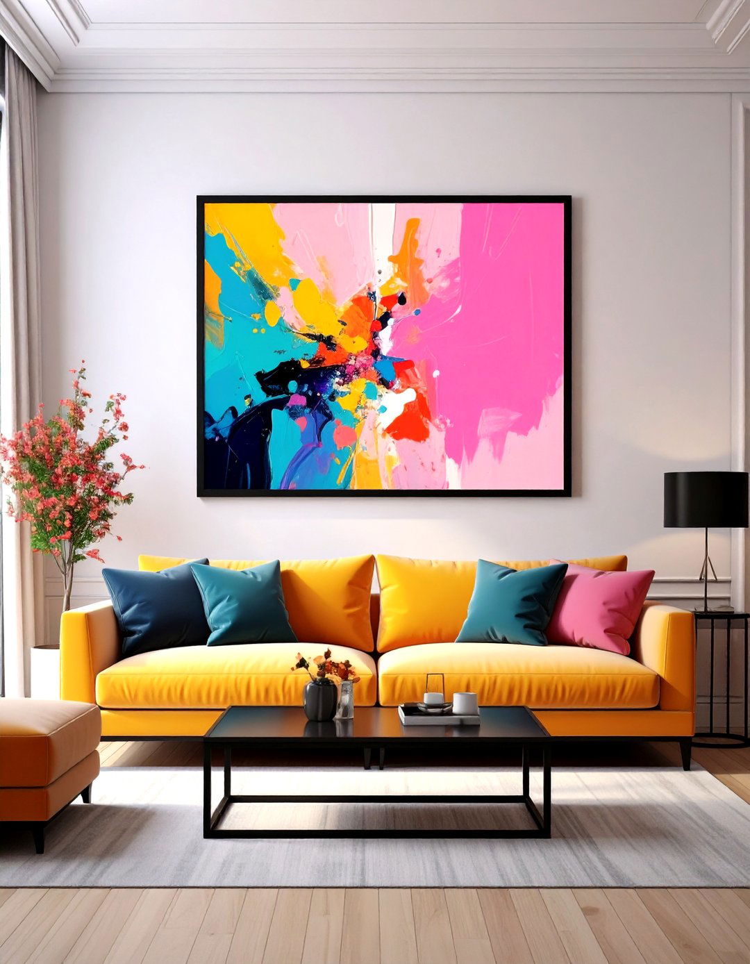 Statement Art Enlarges Compact Parisian Plans - 20 French Interior Design Ideas
