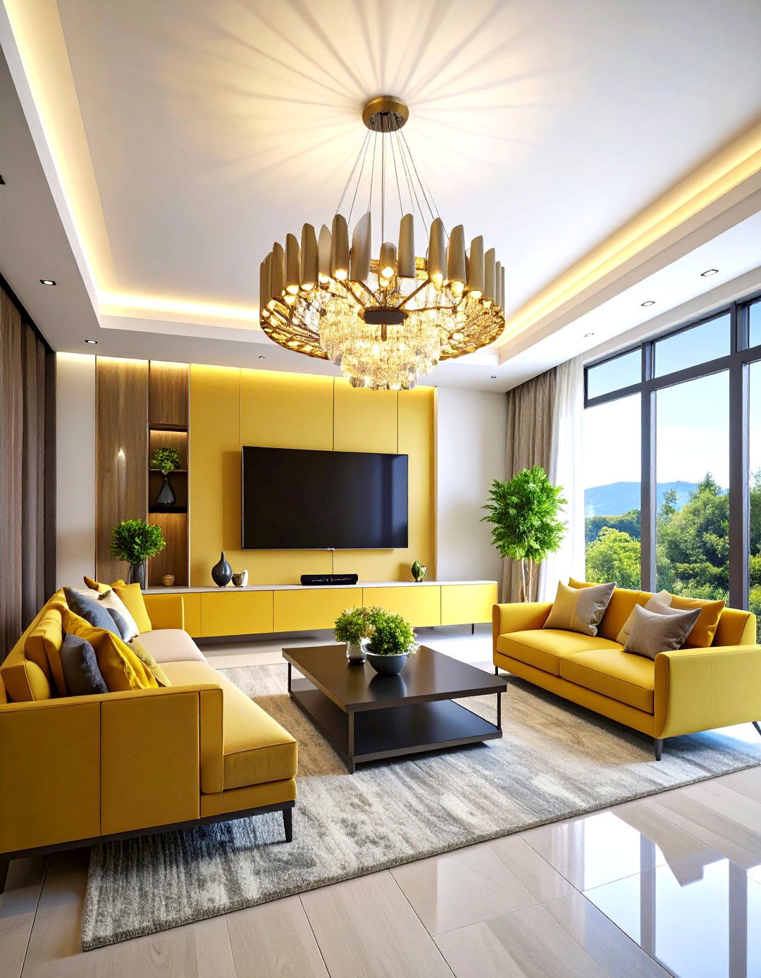 Statement Ceiling Fixture - 20 Tv Room Ideas
