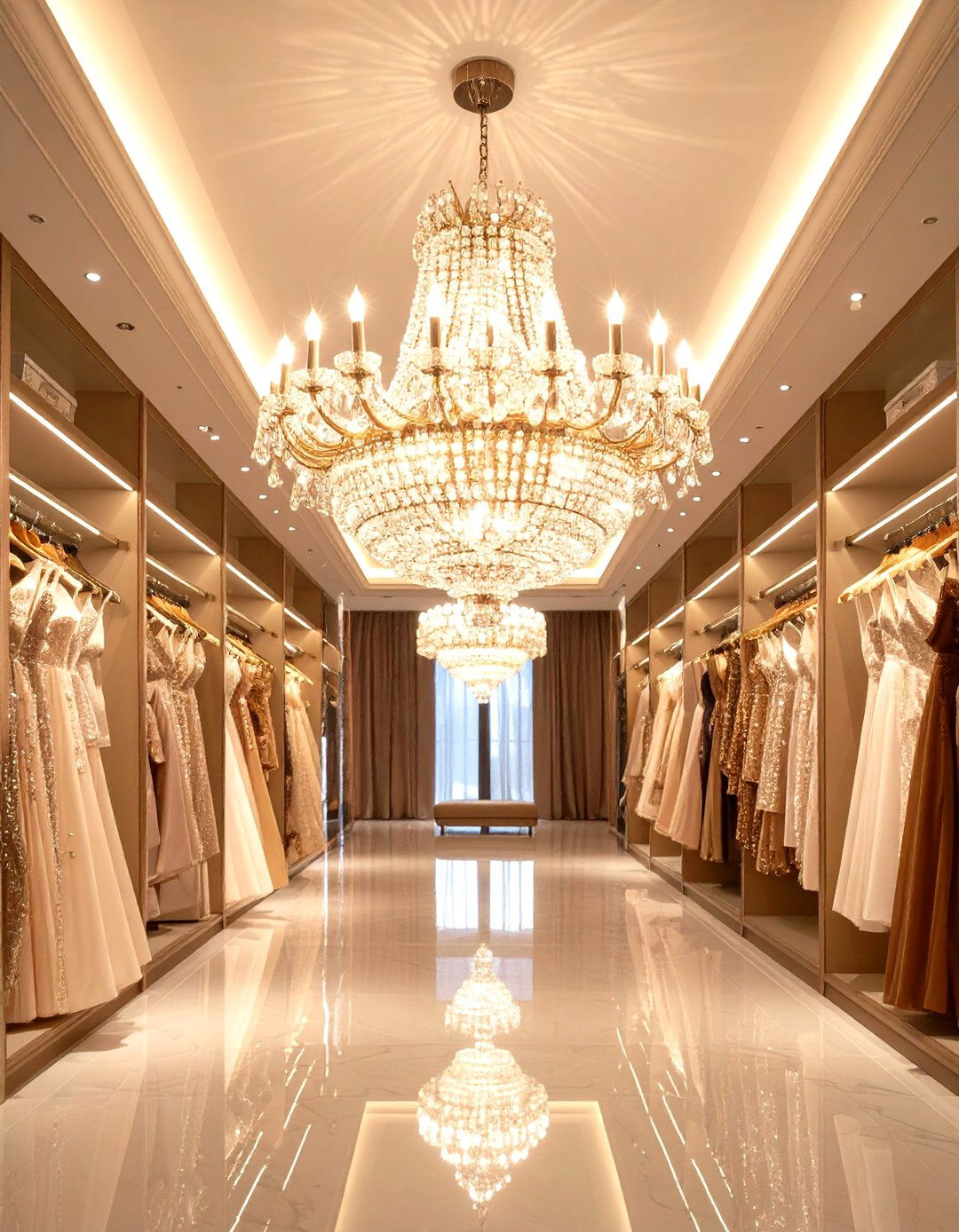 Statement Chandelier Dressing Room Sparkle - 20 Dressing Room Ideas