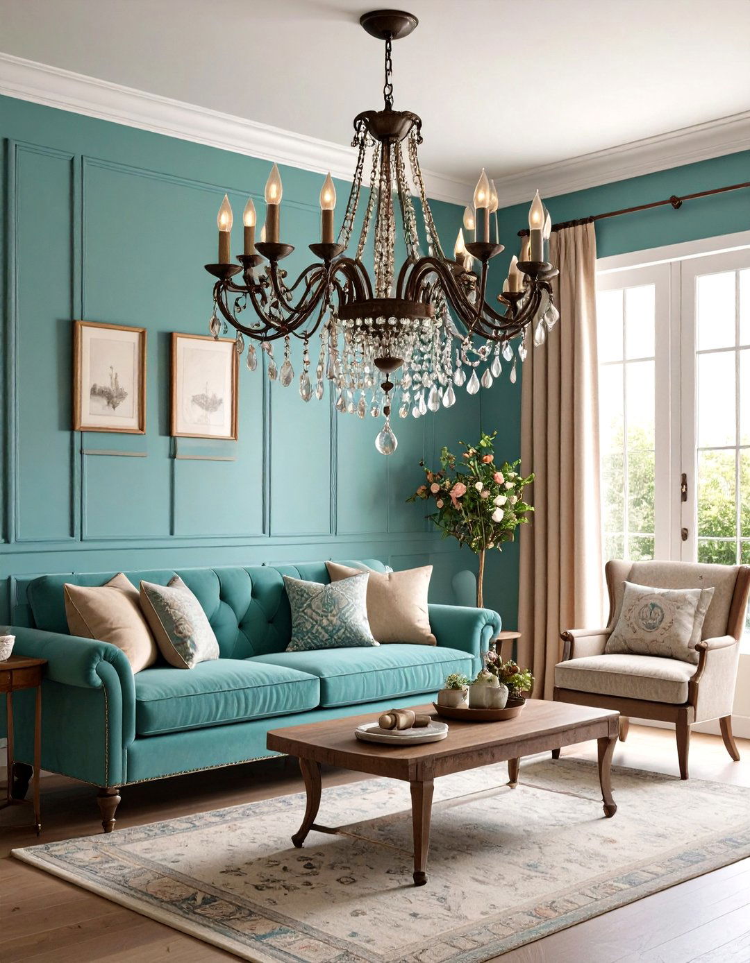 Statement Chandeliers - 20 Shabby-chic Style Living Room Ideas