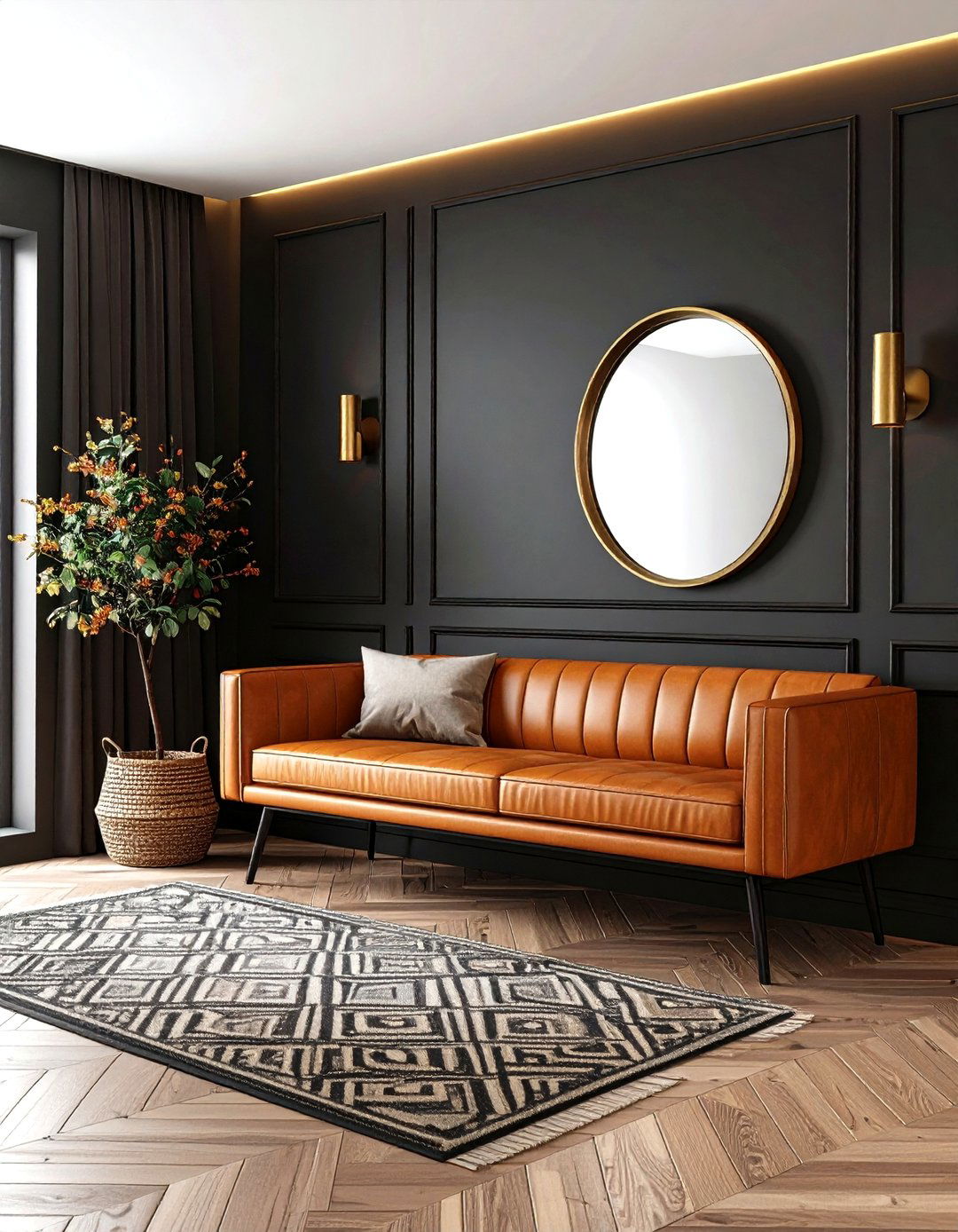 Statement Entryway Black Accent Wall - 20 Black Accent Wall Ideas