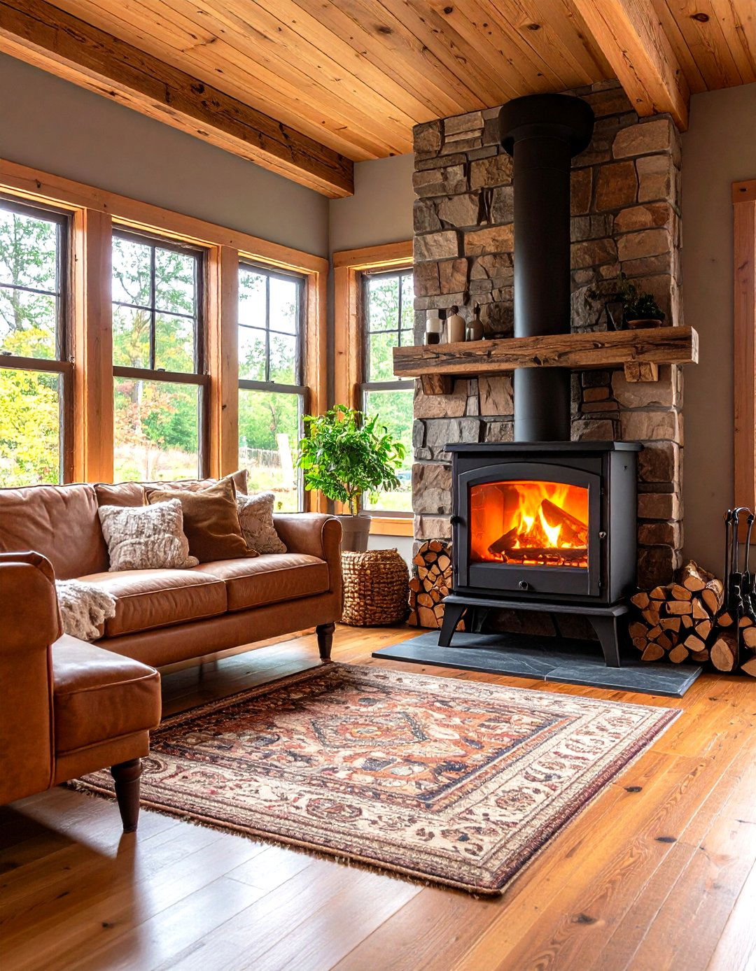 Statement Fireplace or Wood Stove - 20 Small Rustic Living Room Ideas
