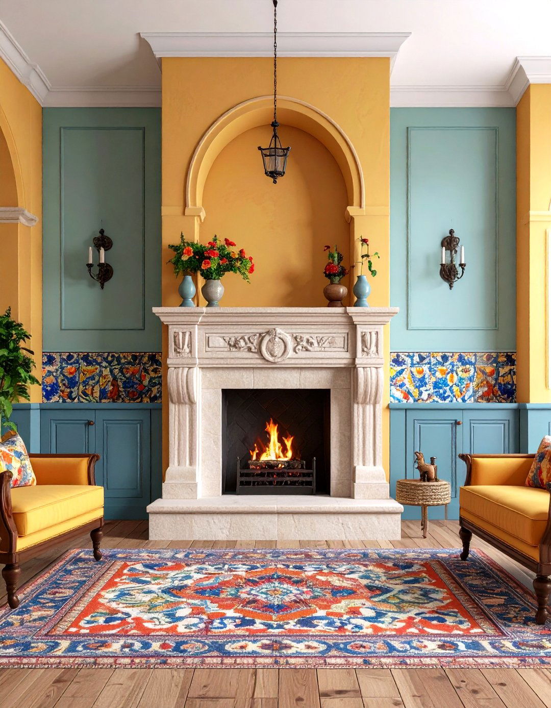 Statement Fireplace - 20 Spanish Style Living Room Ideas