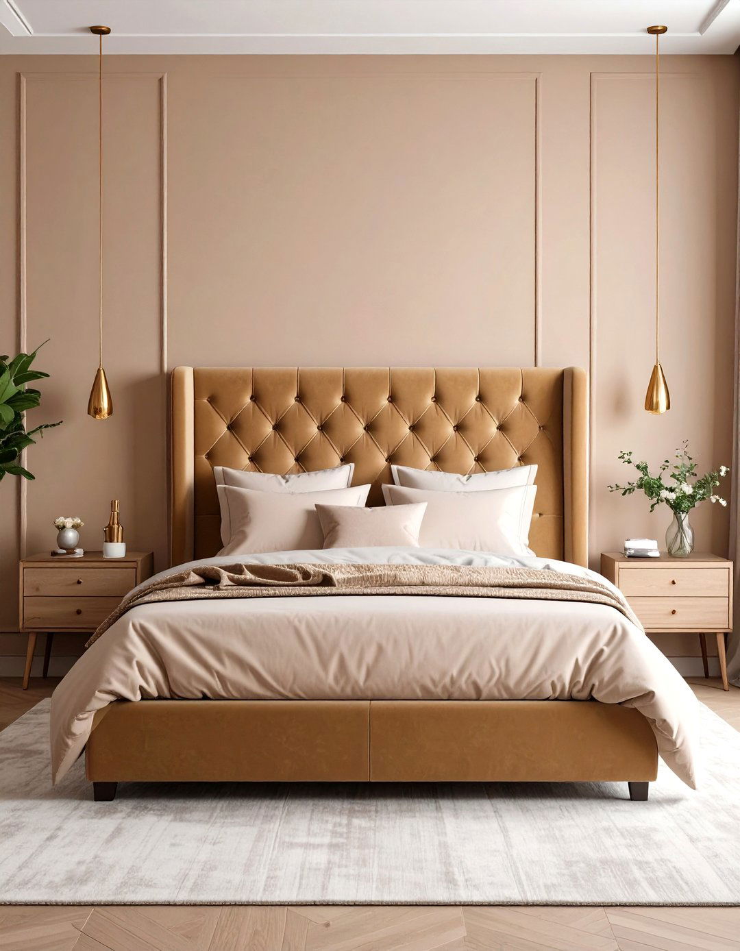 Statement Headboards - 20 Tan Bedroom Ideas