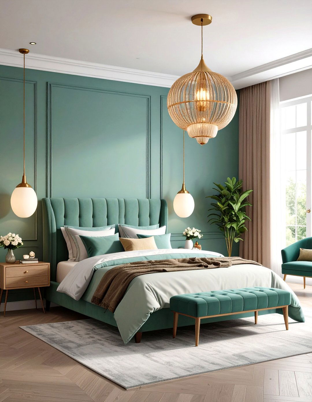 Statement Lighting Anchors the Look - 20 Eclectic Bedroom Ideas