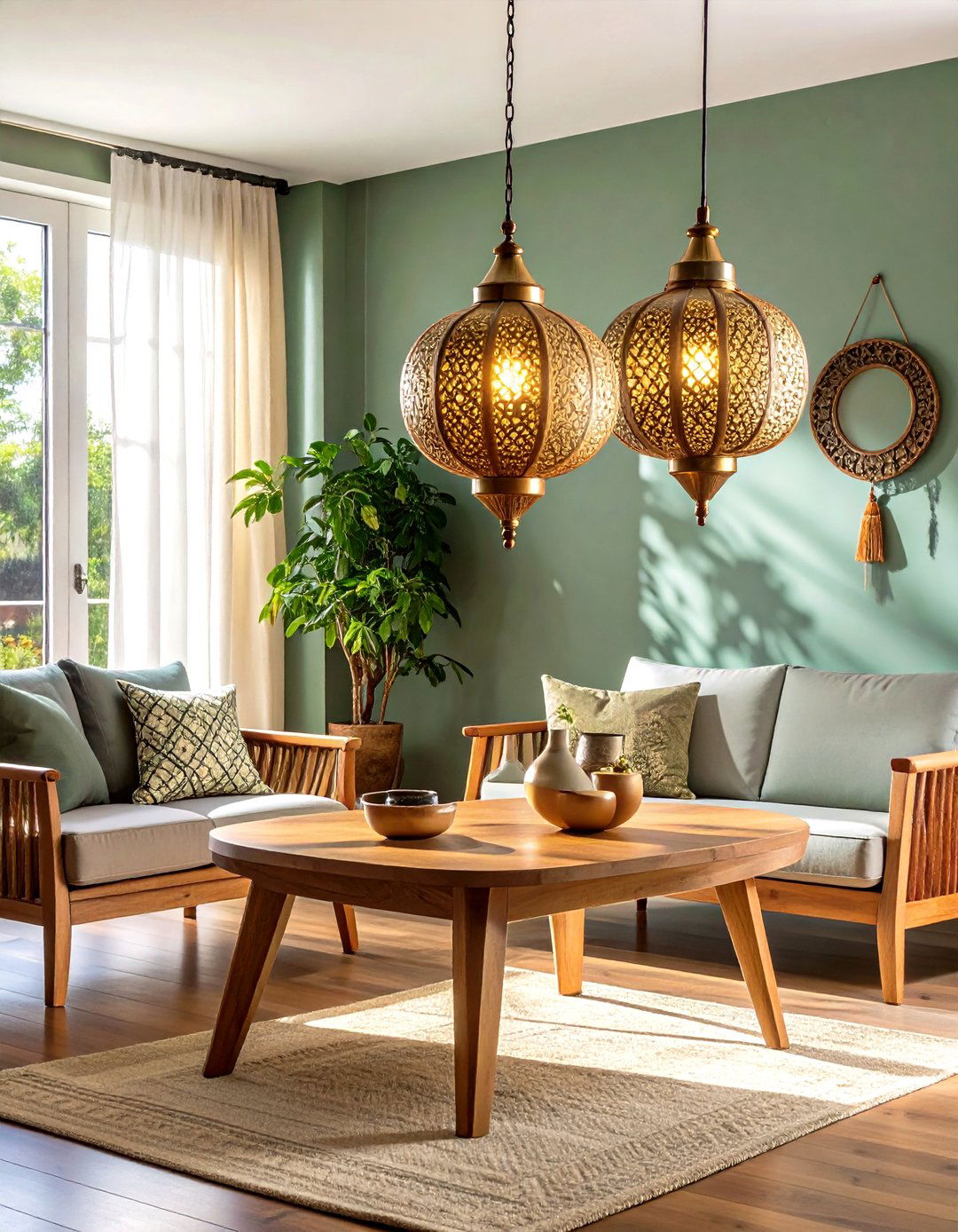 Statement Lighting Crowns the Boho Living Room - 20 Boho Living Room Ideas